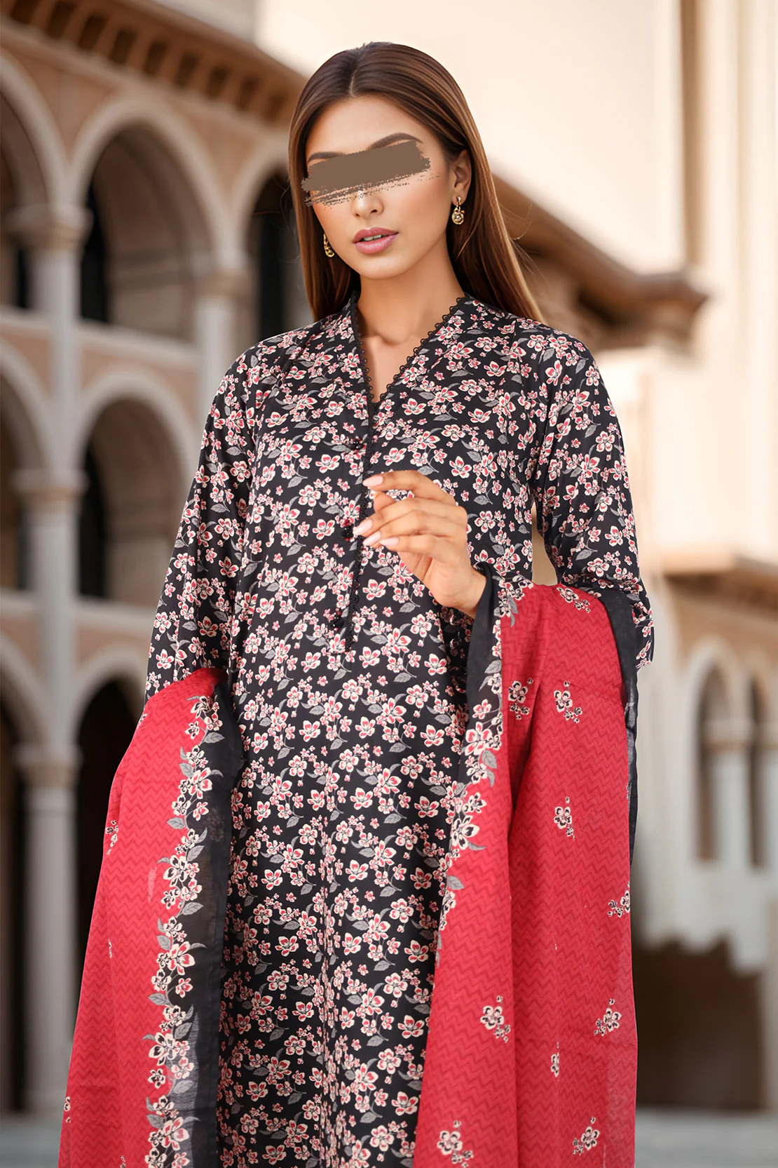 Unstitched Printed Lawn 2 Piece (Shirt/Dupatta) - Image 2