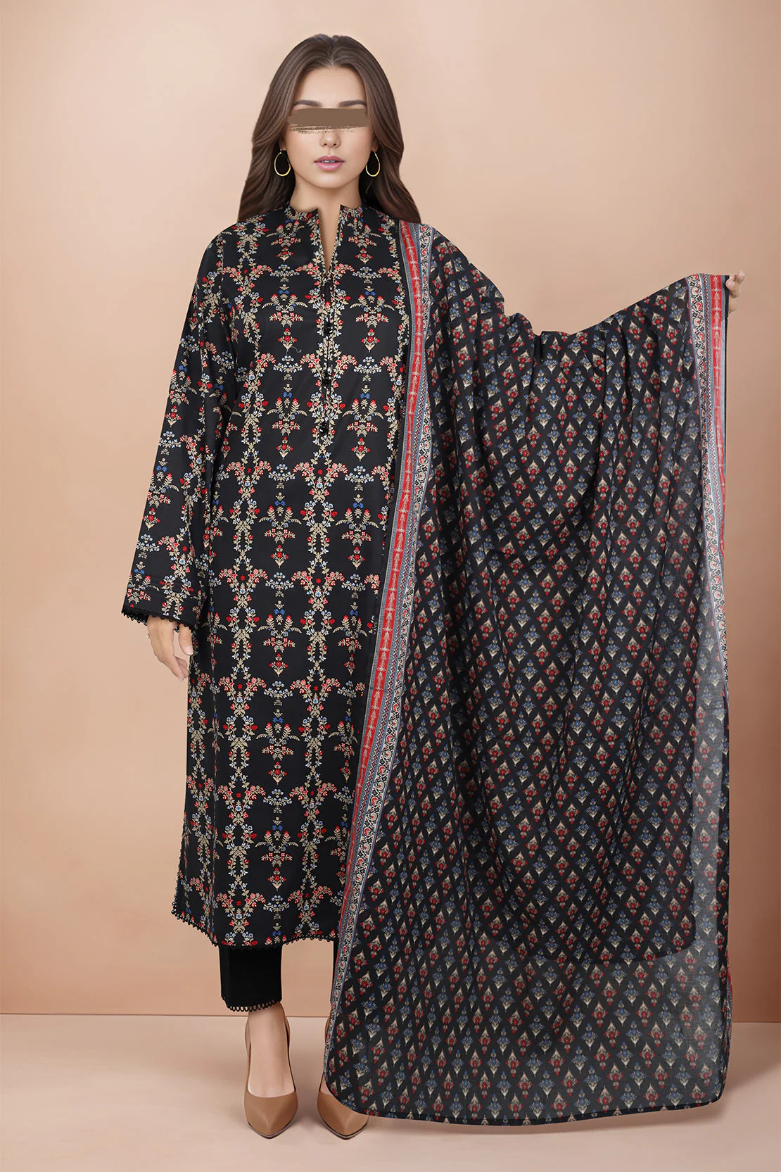 Unstitched Printed Lawn 2 Piece (Shirt/Dupatta)