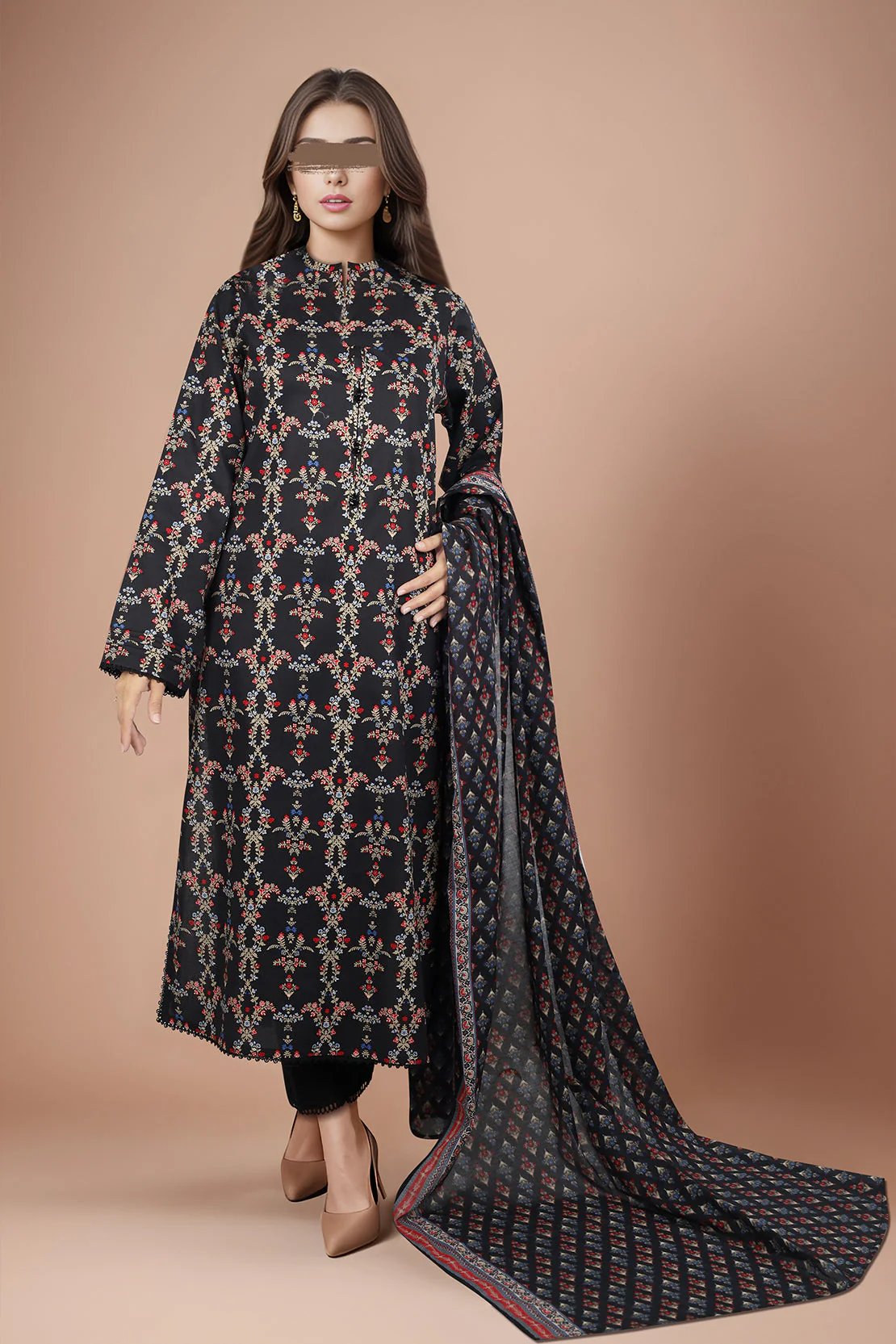 Unstitched Printed Lawn 2 Piece (Shirt/Dupatta) - Image 4