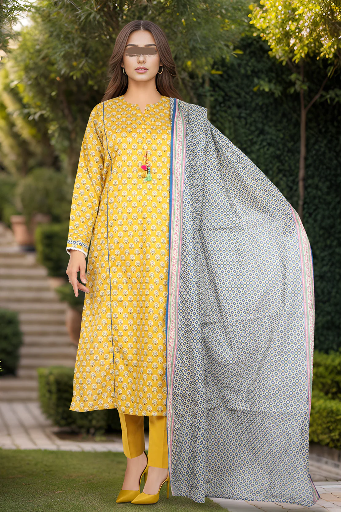 Unstitched Printed Lawn 2 Piece (Shirt/Dupatta) - Image 2