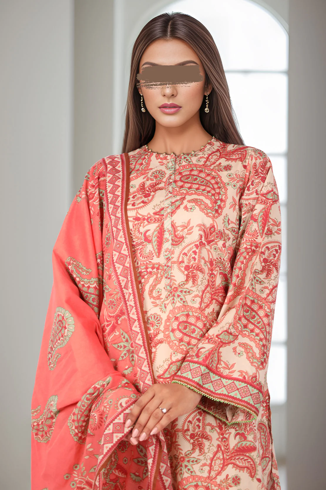 Unstitched Printed Lawn 2 Piece (Shirt/Dupatta) - Image 3