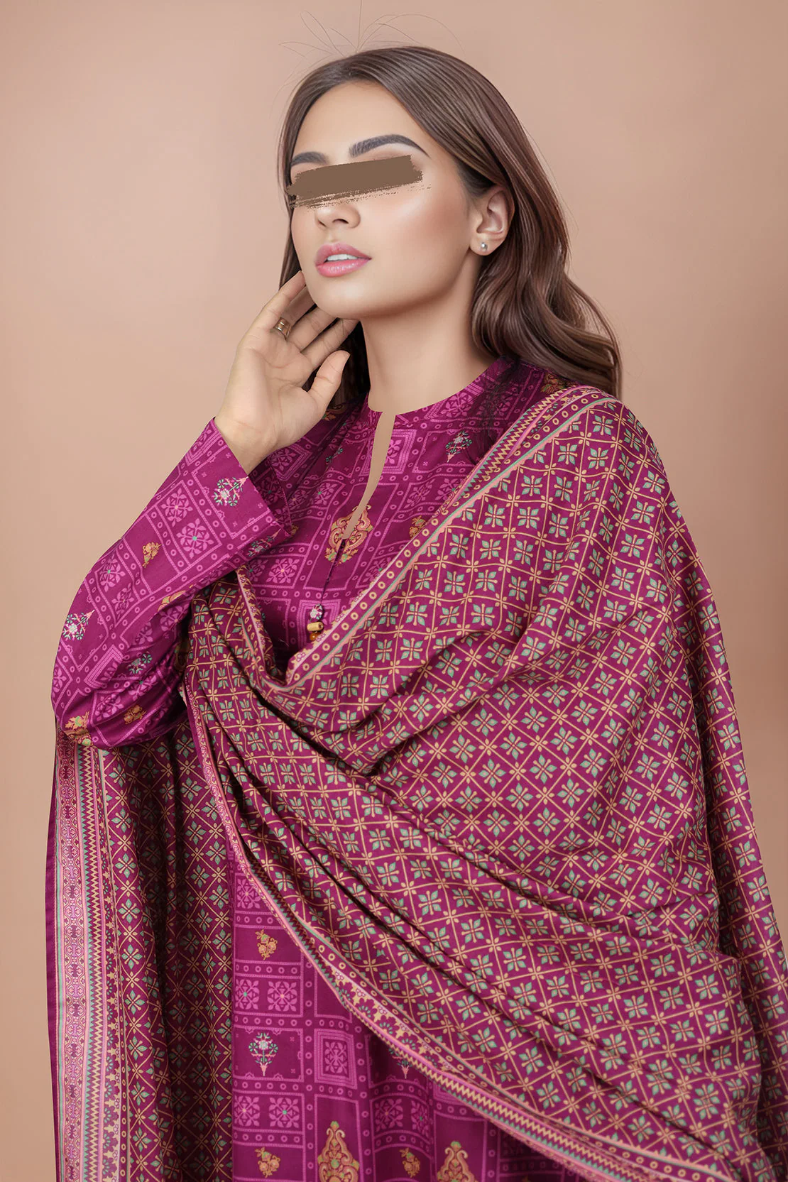 Unstitched Printed Lawn 2 Piece (Shirt/Dupatta) - Image 2