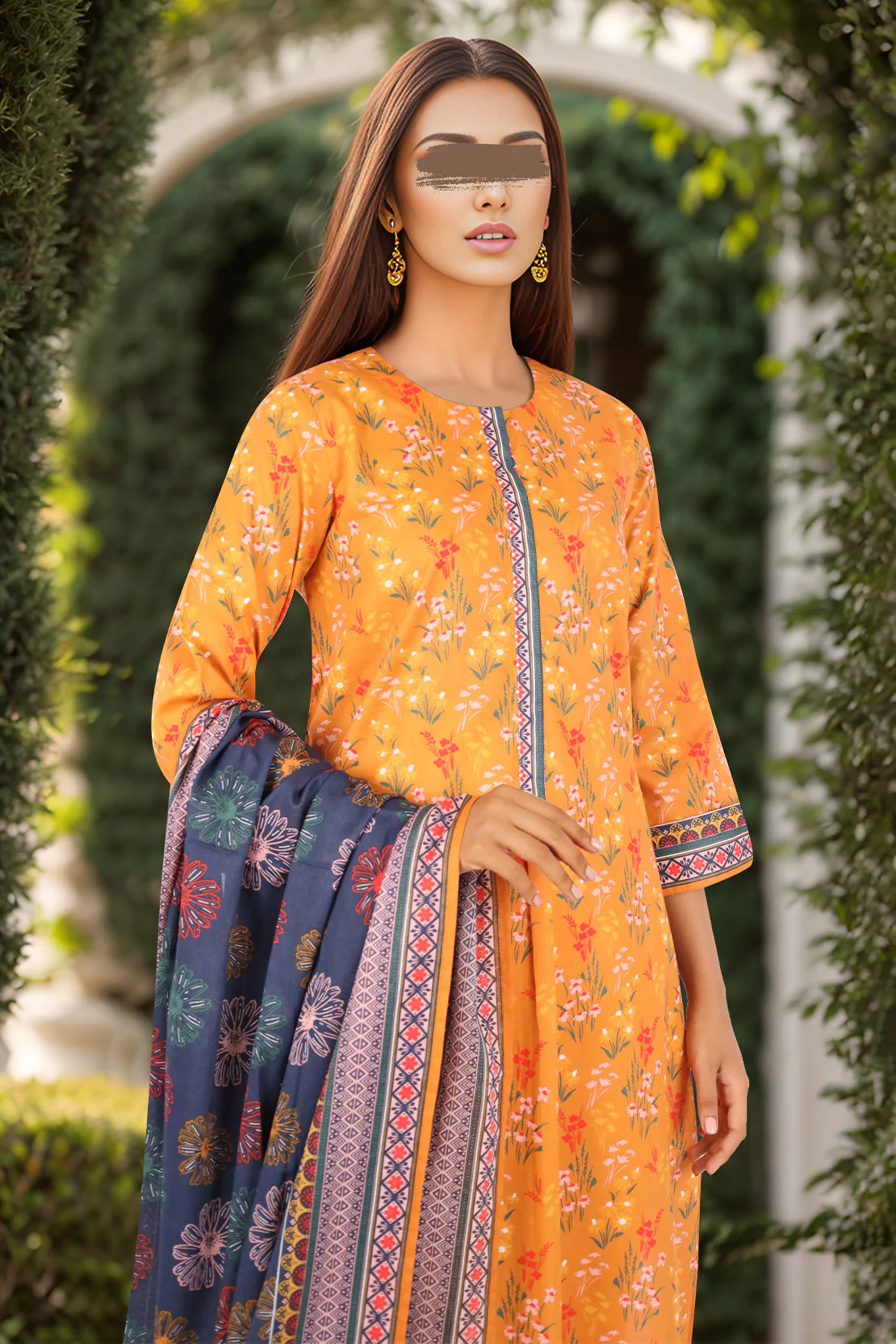 Unstitched Printed Lawn 2 Piece (Shirt/Dupatta) - Image 2