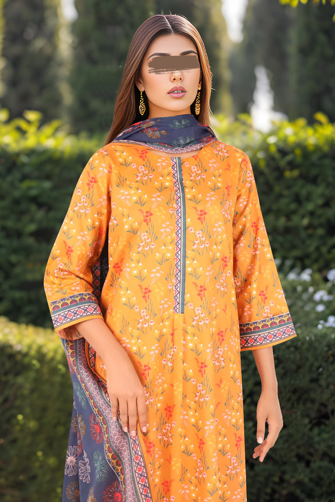 Unstitched Printed Lawn 2 Piece (Shirt/Dupatta) - Image 3