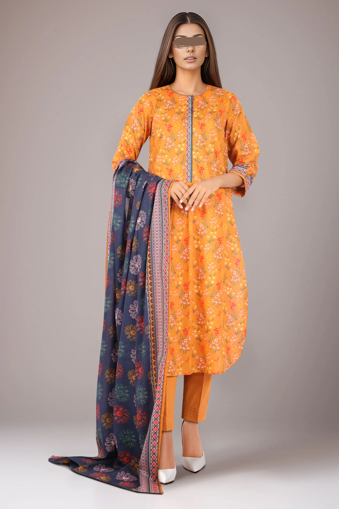Unstitched Printed Lawn 3 Piece