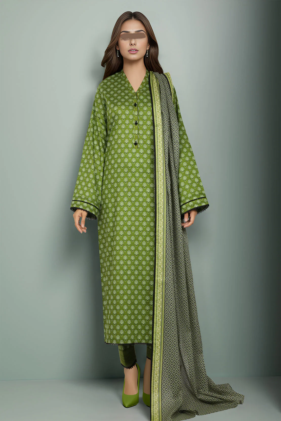Unstitched Printed Lawn 2 Piece (Shirt/Dupatta) - Image 2