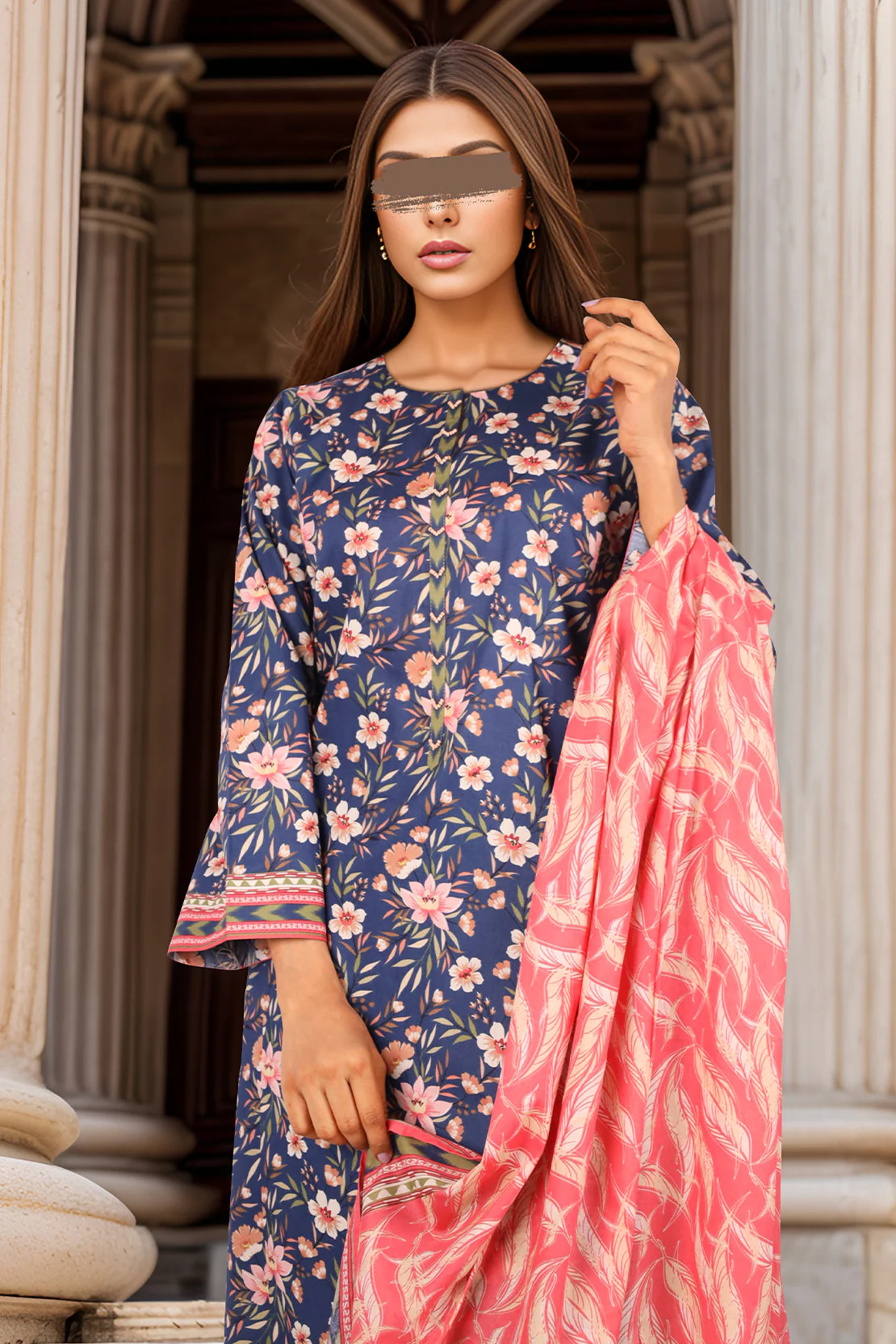 Unstitched Printed Lawn 2 Piece (Shirt/Dupatta) - Image 2