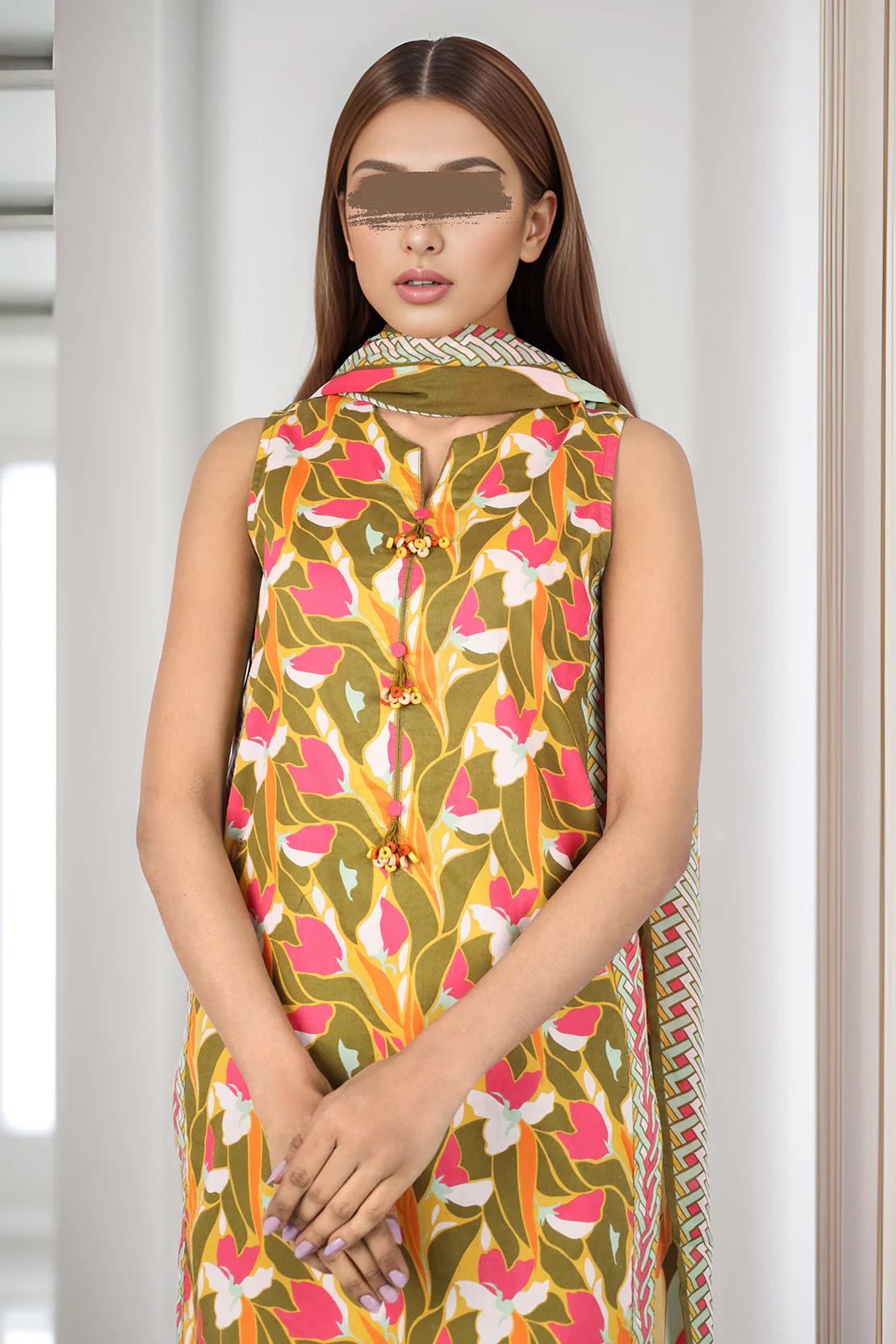 Unstitched Printed Lawn 2 Piece (Shirt/Dupatta) - Image 2