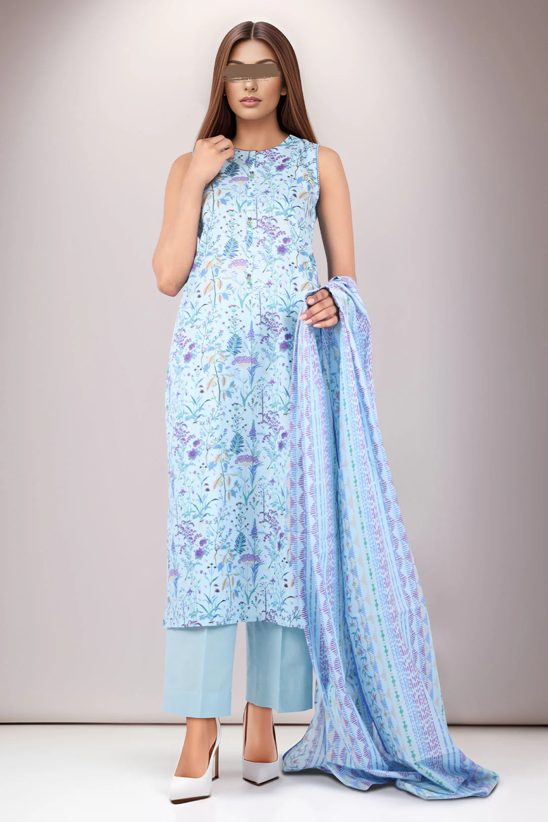 Unstitched Printed Lawn 2 Piece (Shirt/Dupatta) - Image 2