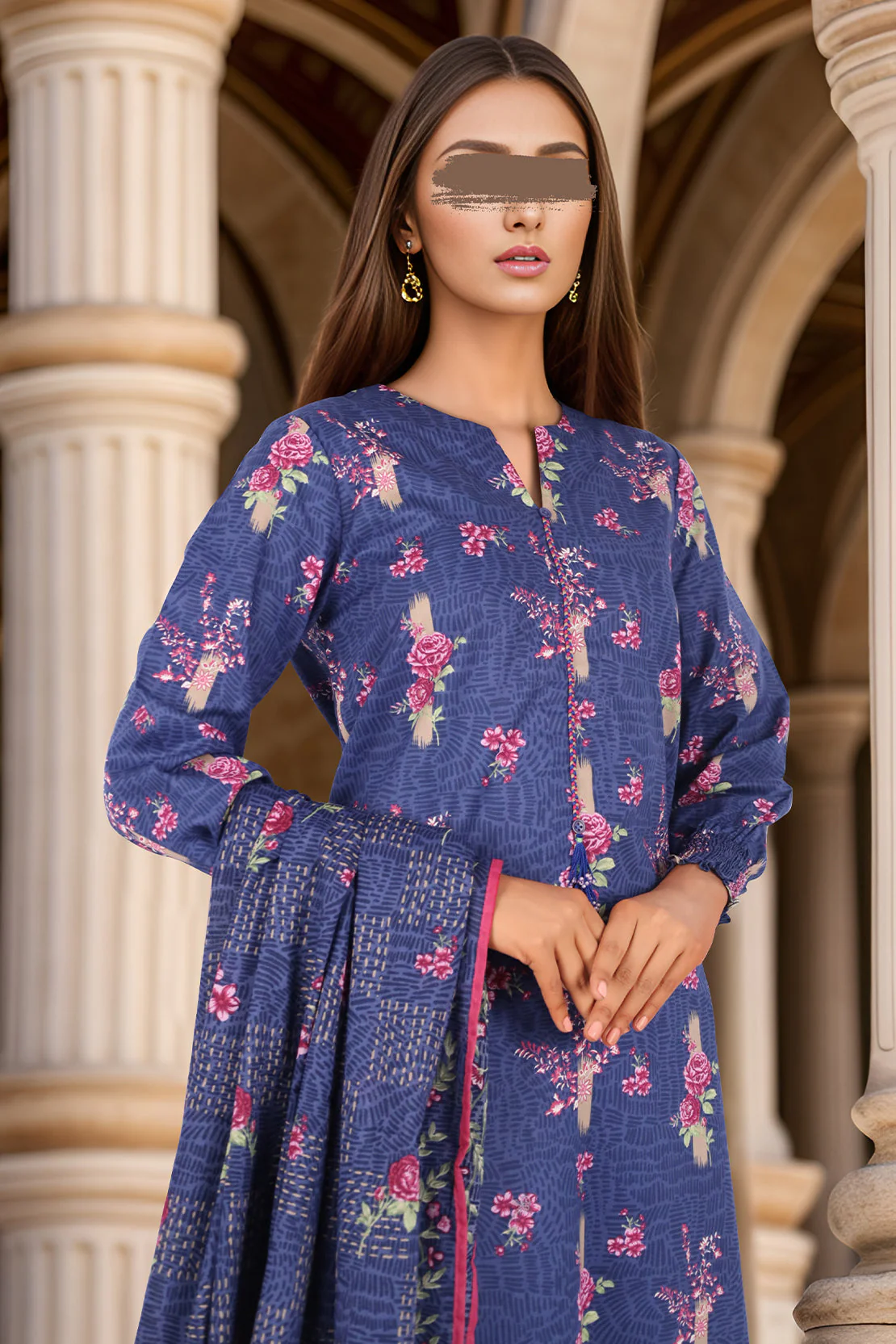 Unstitched Printed Lawn 2 Piece (Shirt/Dupatta) - Image 3