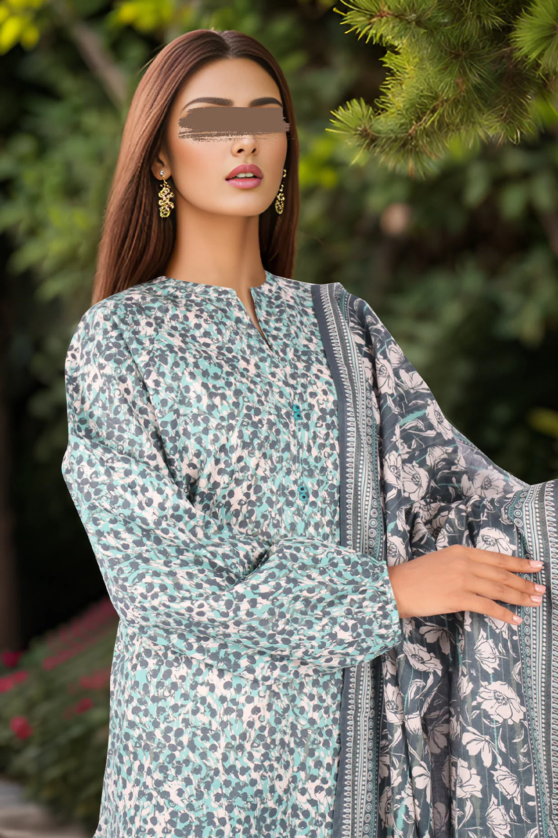 Unstitched Printed Lawn 2 Piece (Shirt/Dupatta) - Image 3