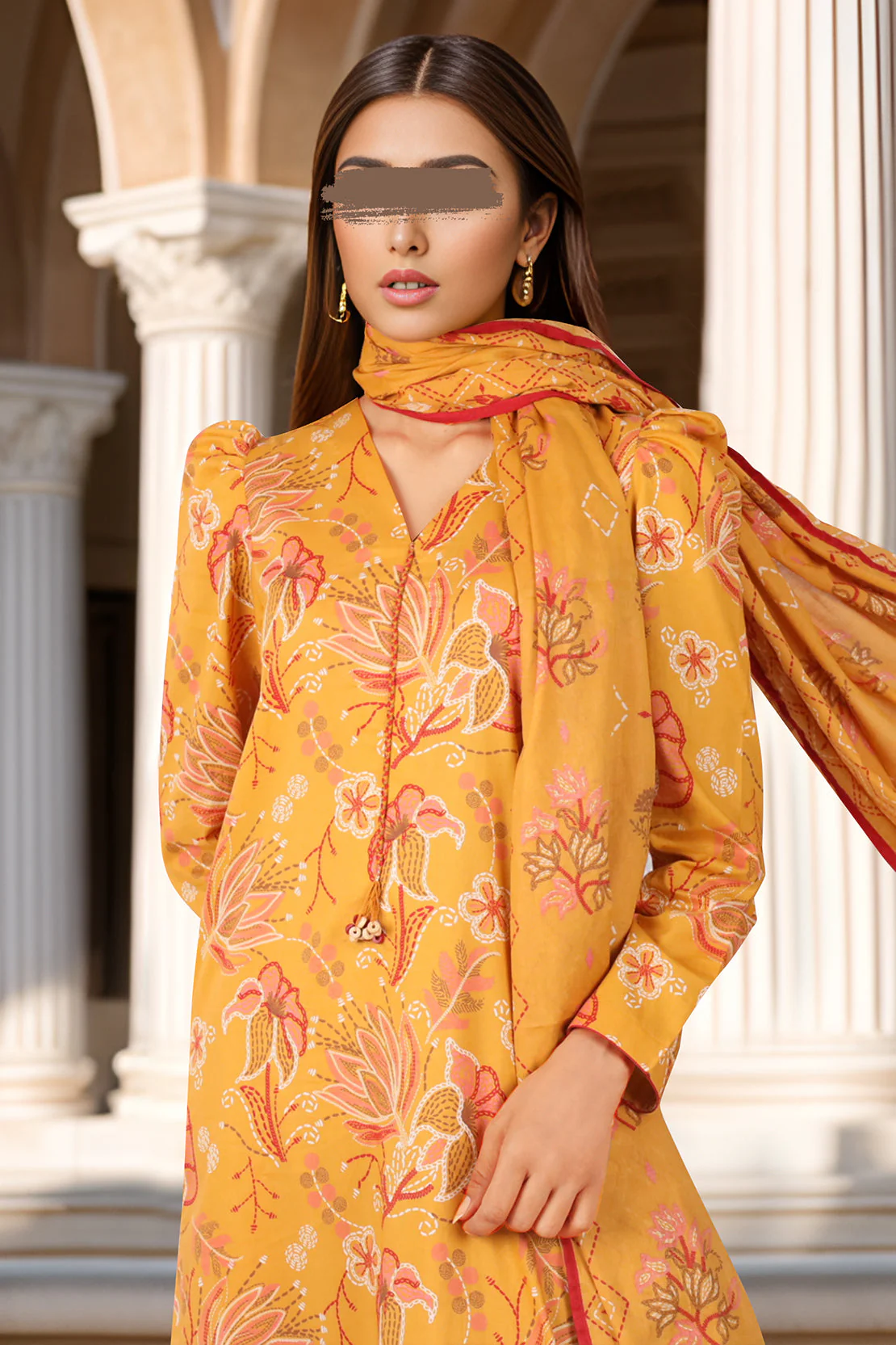 Unstitched Printed Lawn 2 Piece (Shirt/Dupatta) - Image 2