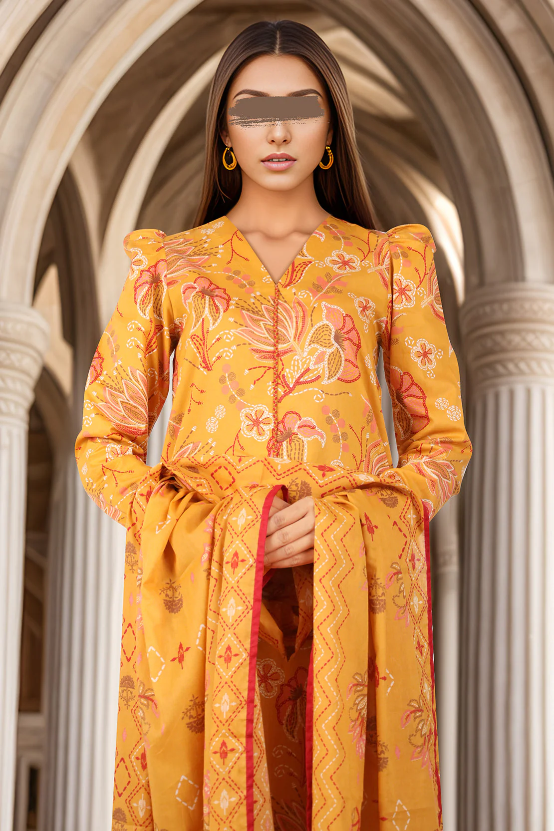 Unstitched Printed Lawn 2 Piece (Shirt/Dupatta) - Image 3