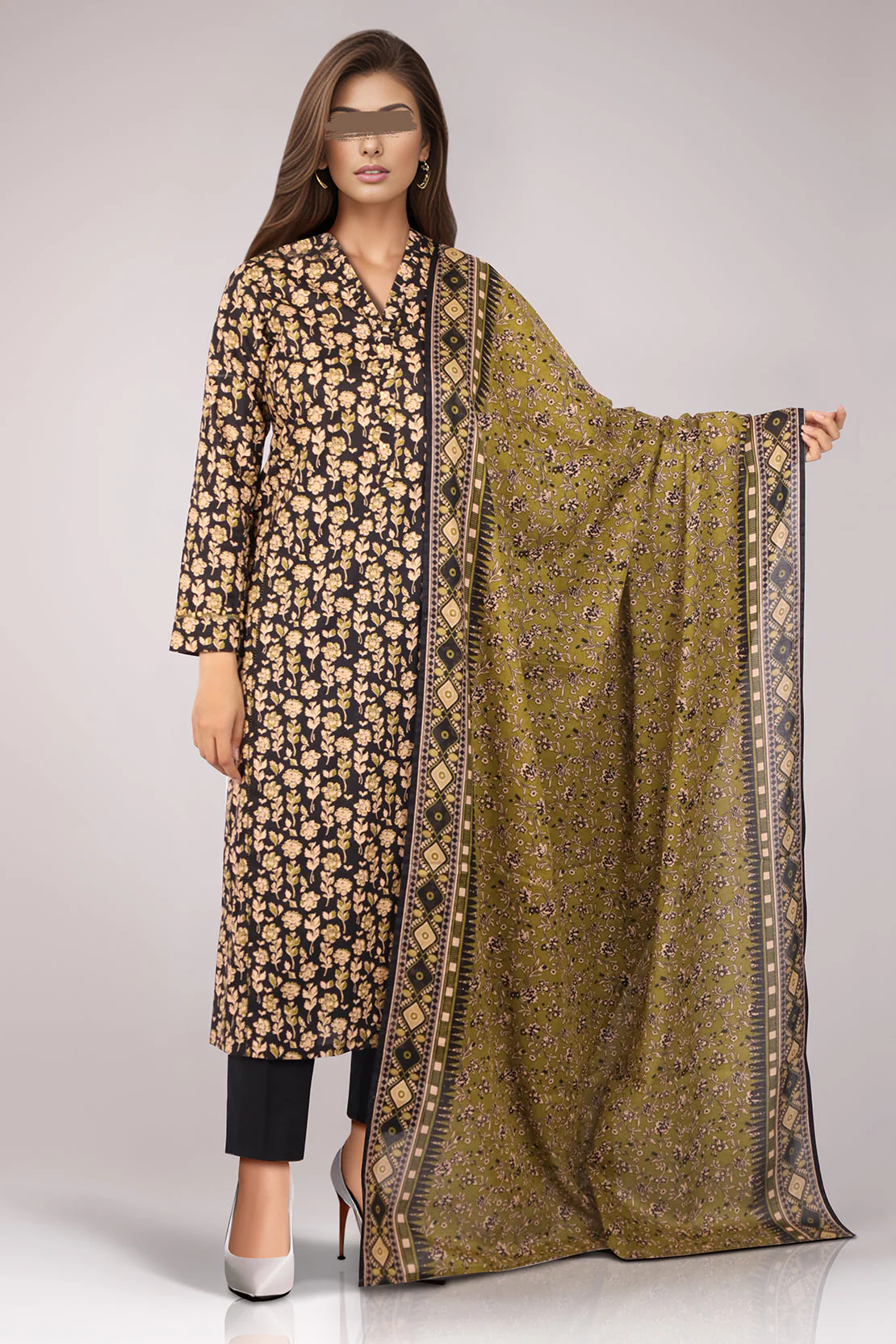 Unstitched Printed Lawn 2 Piece (Shirt/Dupatta) - Image 2