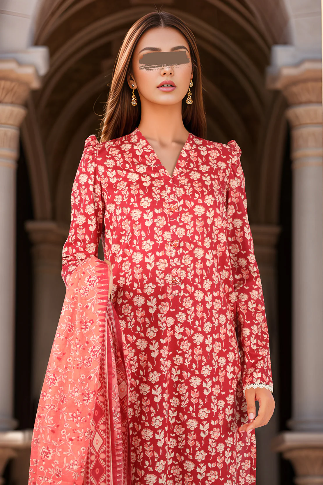 Unstitched Printed Lawn 2 Piece (Shirt/Dupatta) - Image 3