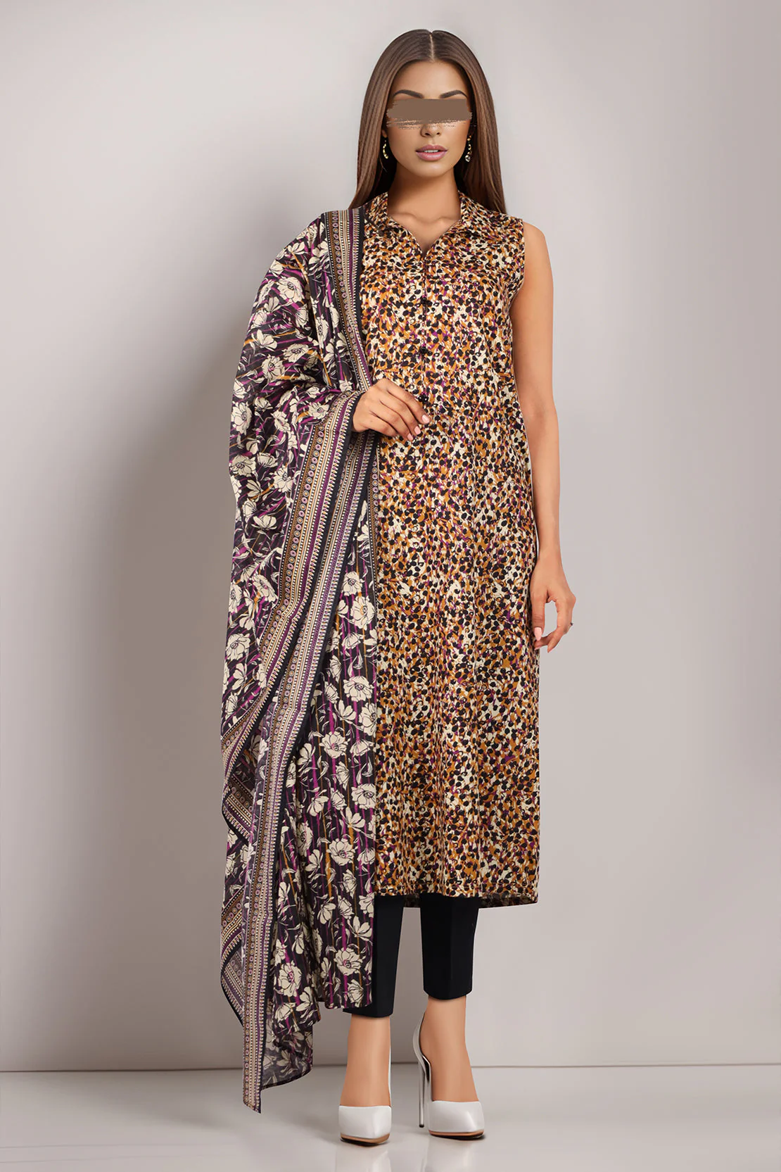 Unstitched Printed Lawn 2 Piece (Shirt/Dupatta) - Image 2