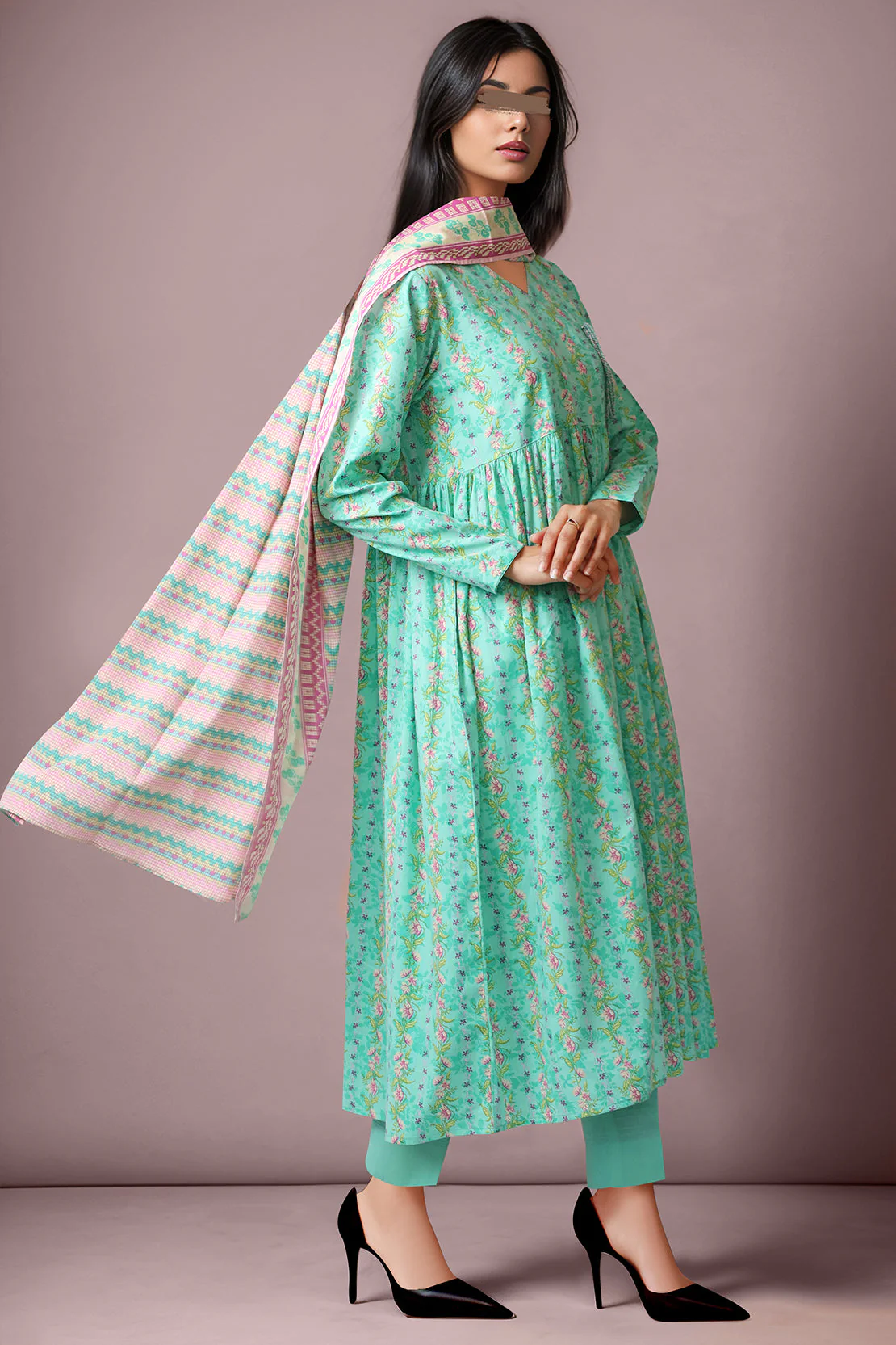 Unstitched Printed Lawn 2 Piece (Shirt/Dupatta) - Image 2