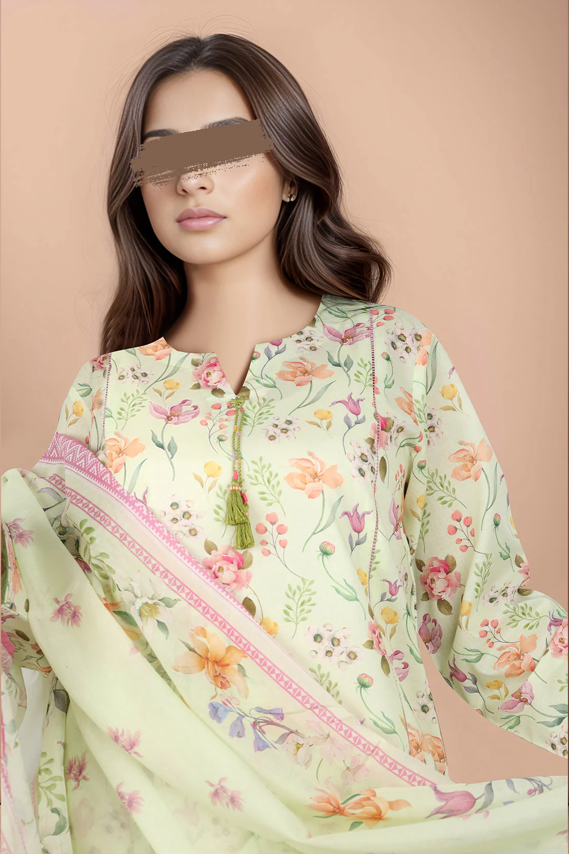 Unstitched Printed Lawn 2 Piece (Shirt/Dupatta)