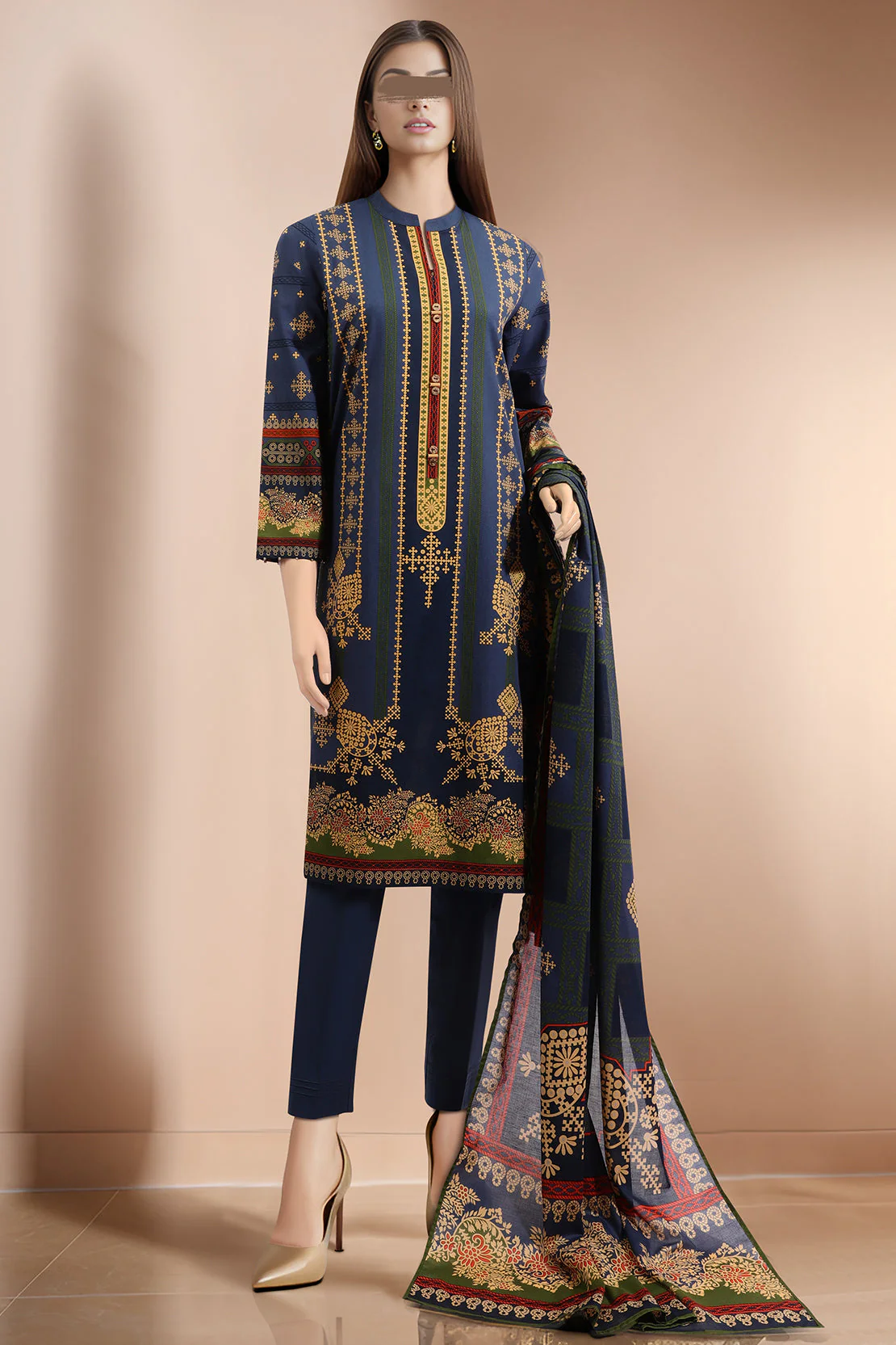 Unstitched Printed Lawn 2 Piece (Shirt/Dupatta)
