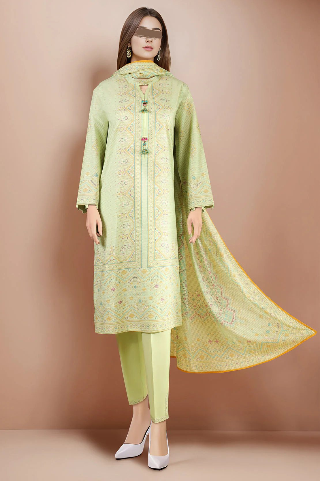 Unstitched Printed Lawn 2 Piece (Shirt/Dupatta)