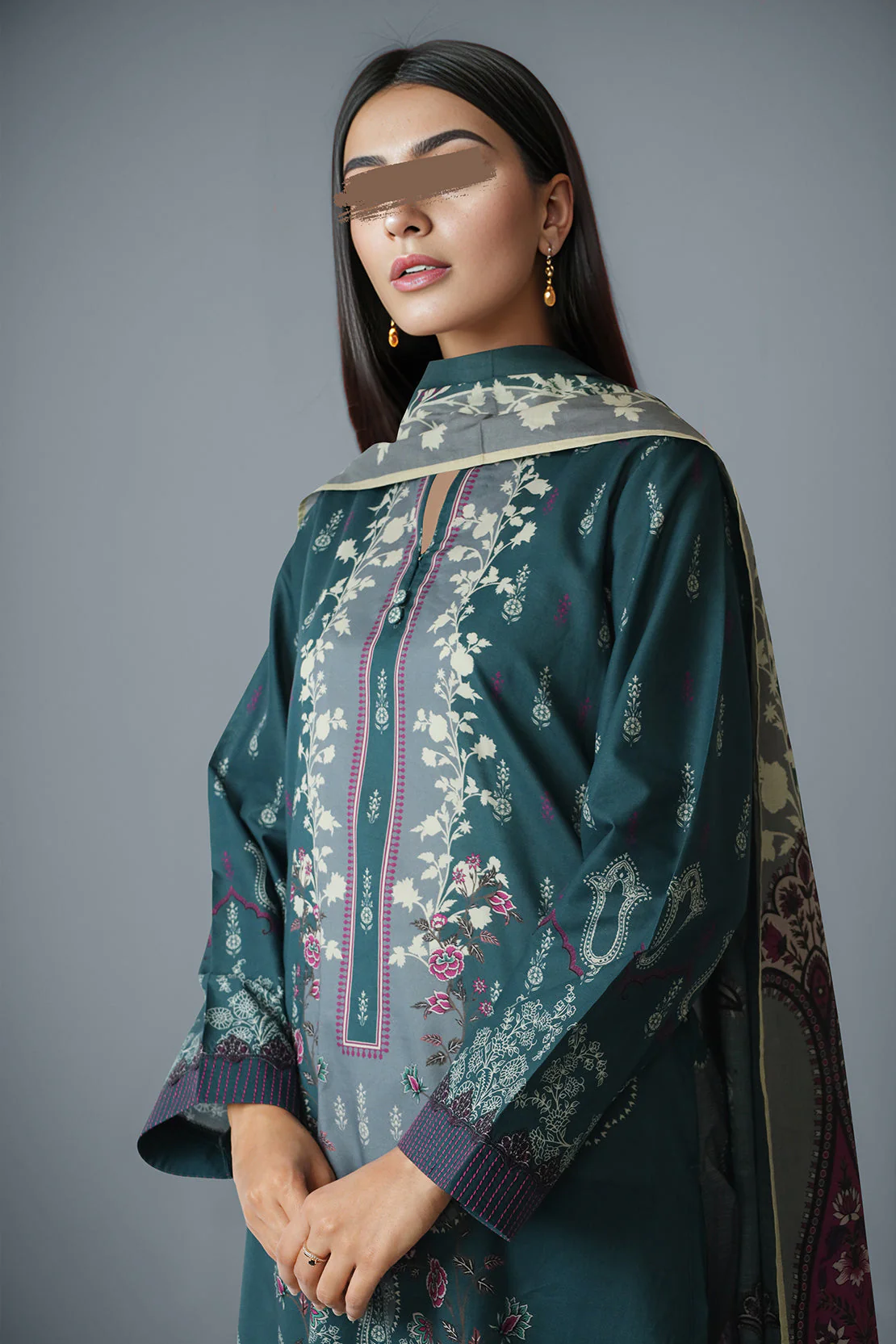 Unstitched Printed Lawn 2 Piece (Shirt/Dupatta) - Image 2