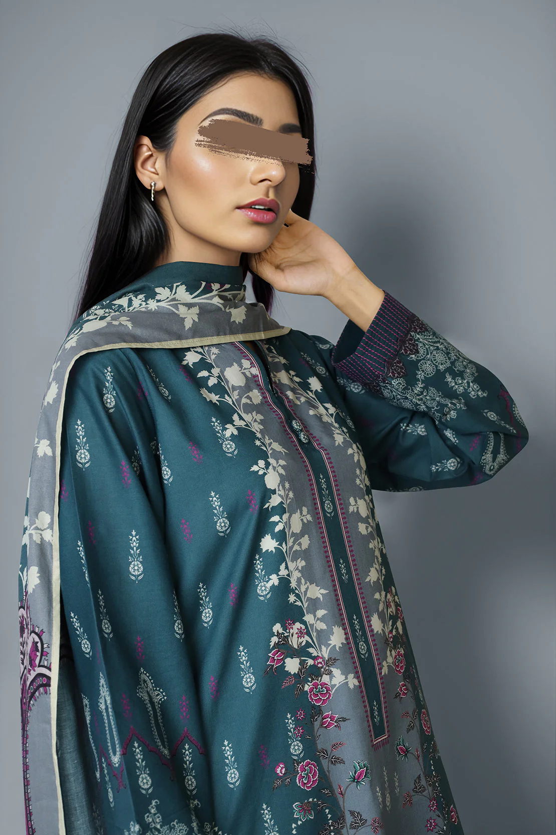 Unstitched Printed Lawn 2 Piece (Shirt/Dupatta) - Image 3