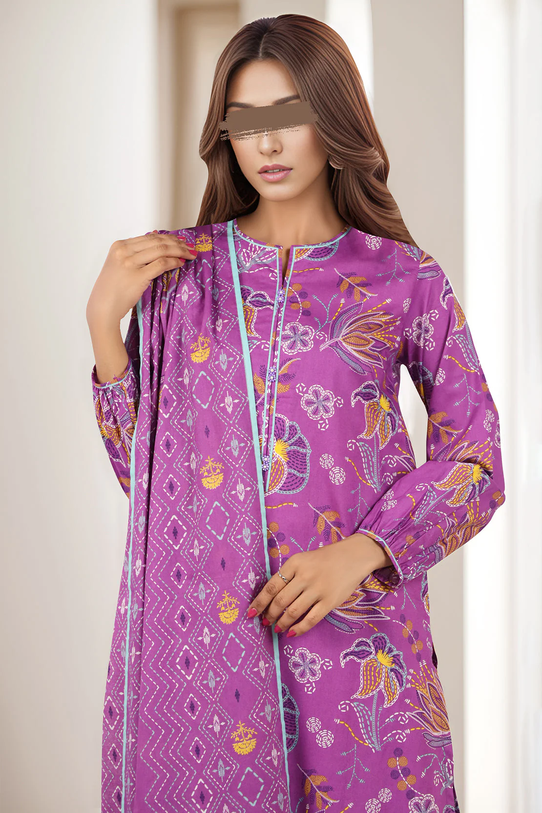 Unstitched Printed Lawn 2 Piece (Shirt/Dupatta) - Image 2