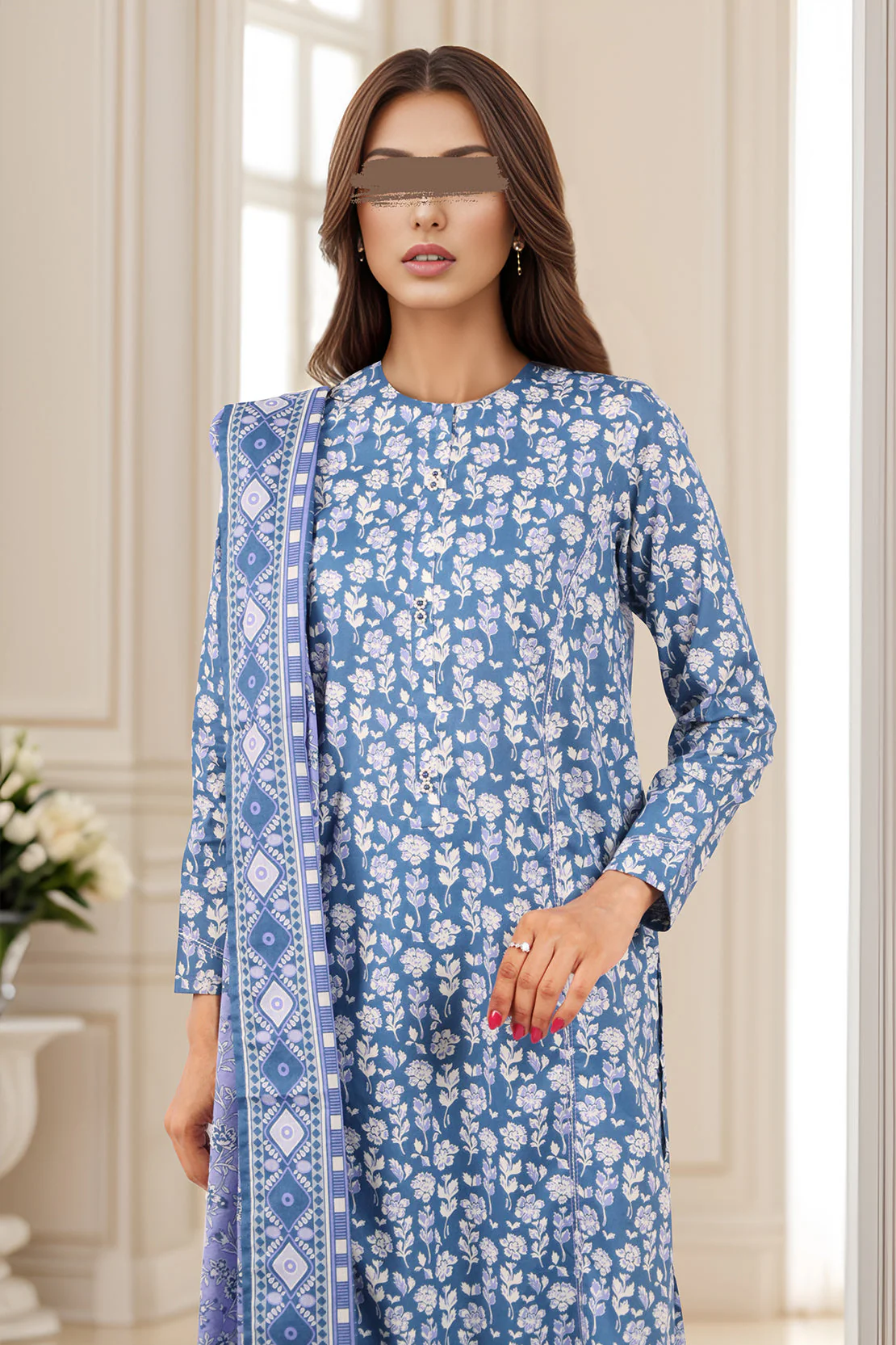 Unstitched Printed Lawn 2 Piece (Shirt/Dupatta) - Image 2