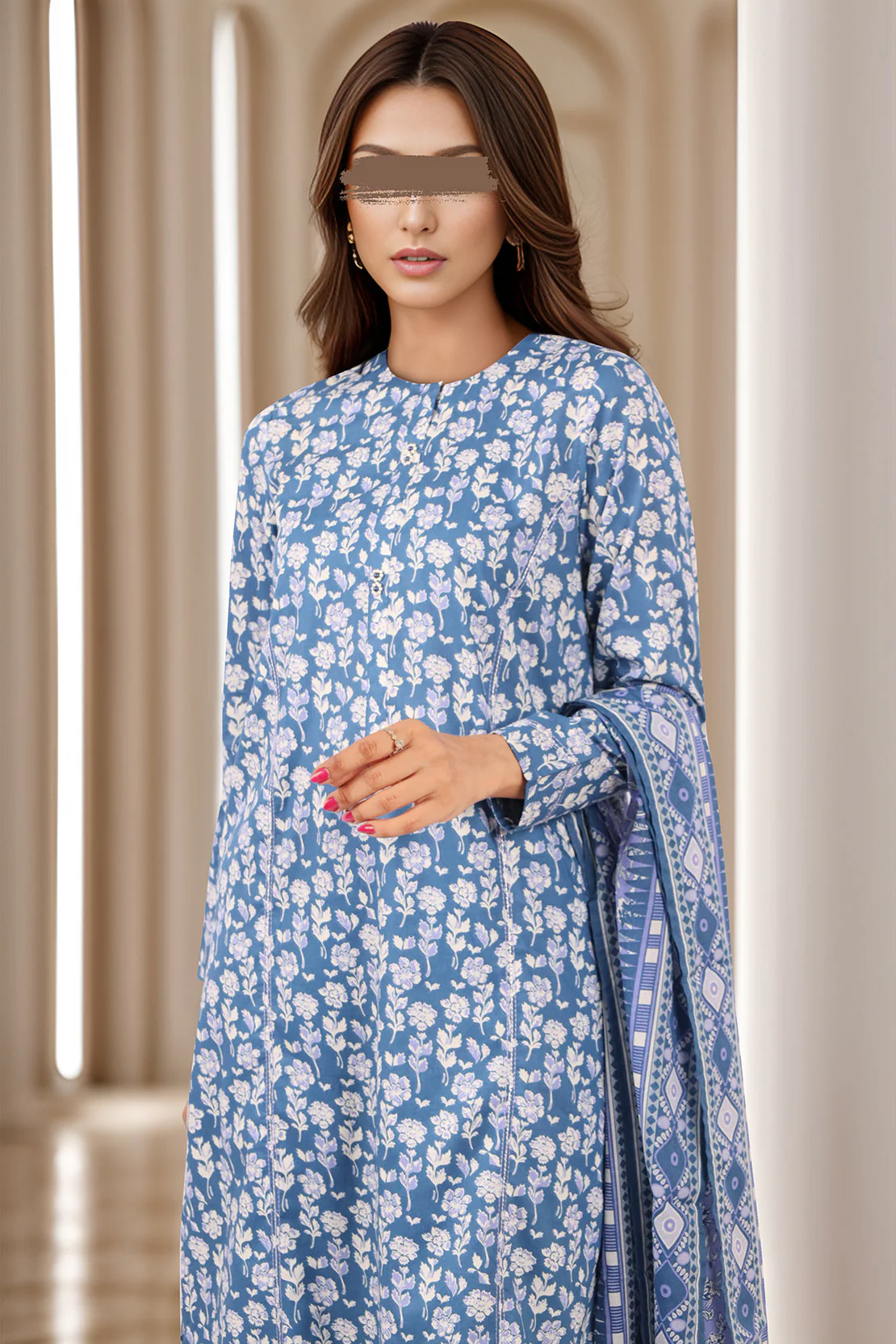 Unstitched Printed Lawn 2 Piece (Shirt/Dupatta) - Image 3