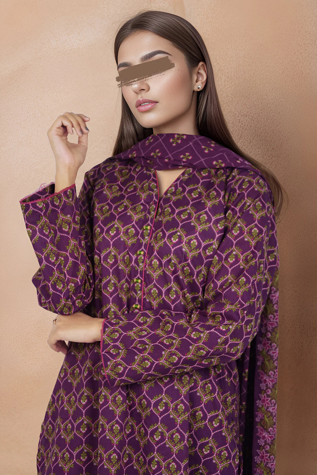 Unstitched Printed Lawn 2 Piece (Shirt/Dupatta) - Image 2