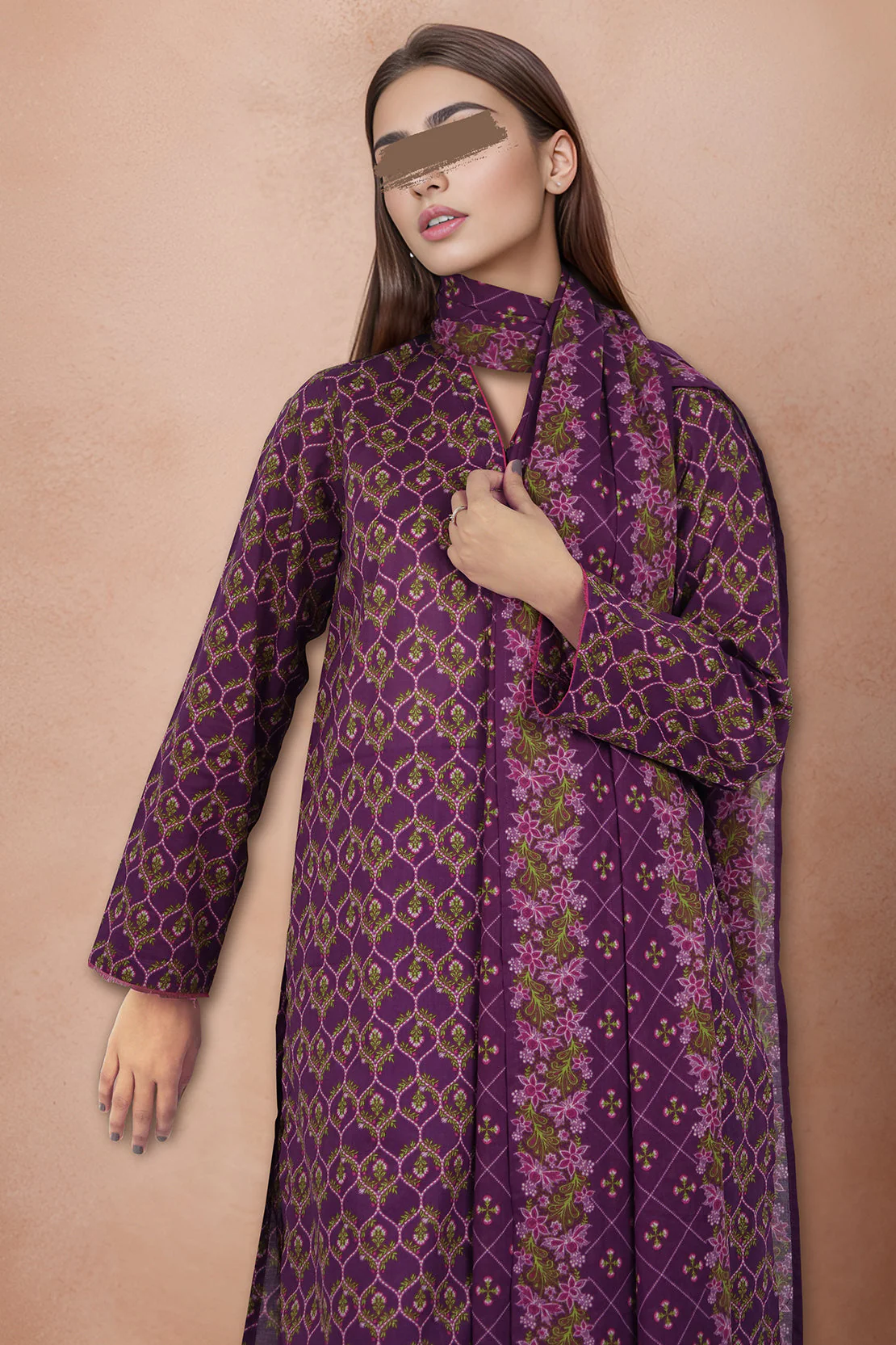 Unstitched Printed Lawn 2 Piece (Shirt/Dupatta) - Image 3