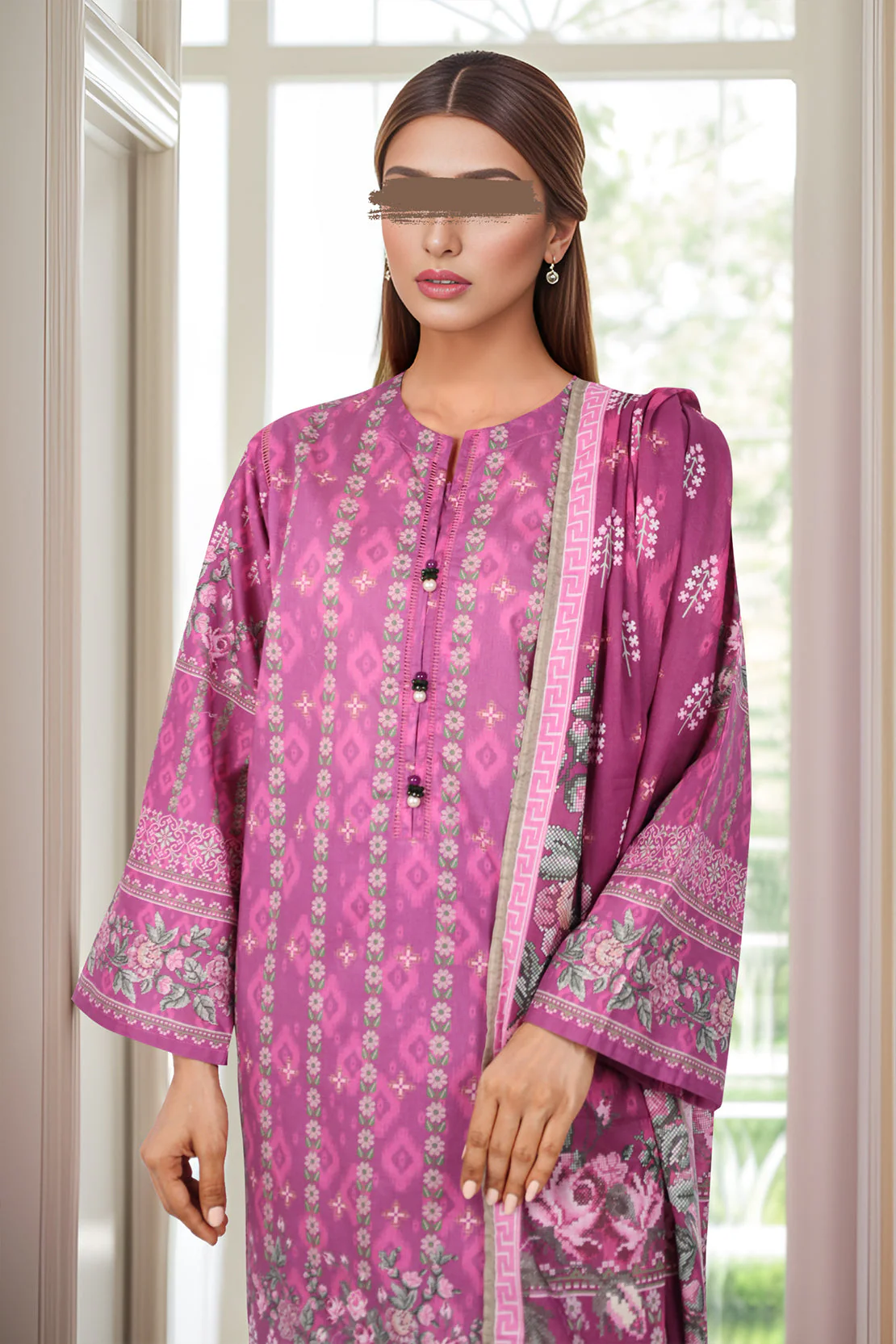 Unstitched Printed Lawn 2 Piece (Shirt/Dupatta) - Image 3