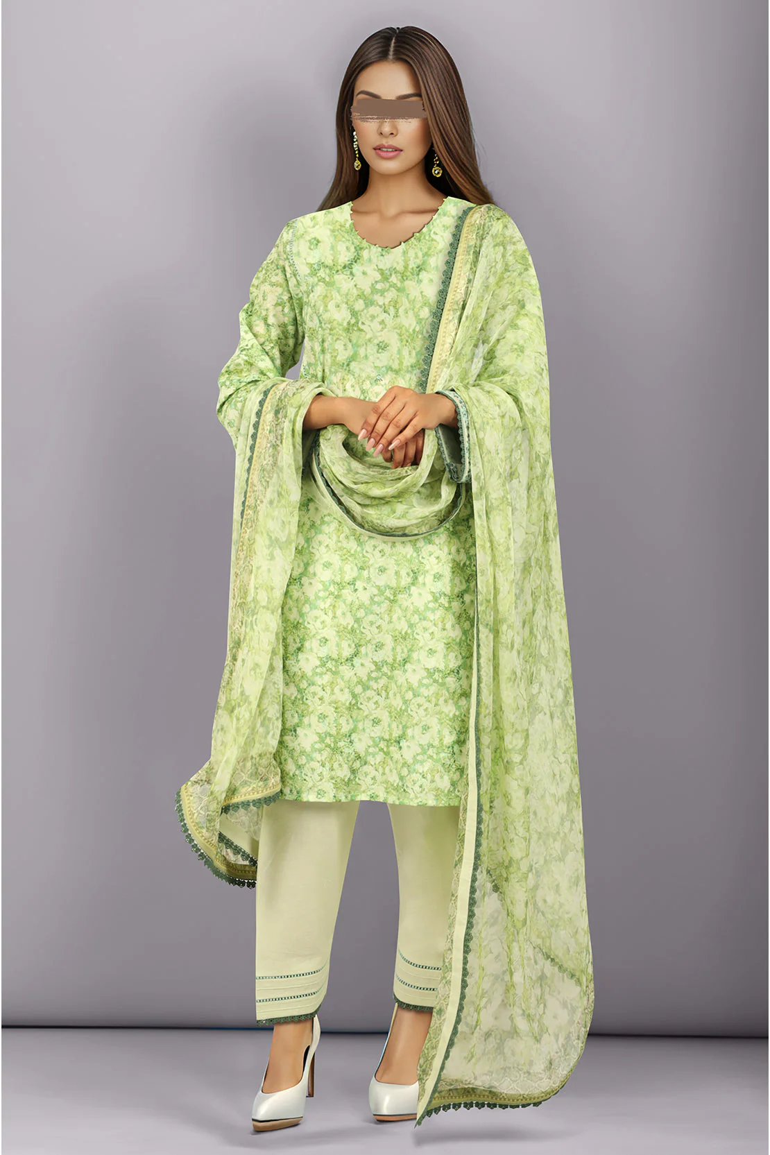 Unstitched Printed Lawn 2 Piece (Shirt/Dupatta) - Image 2