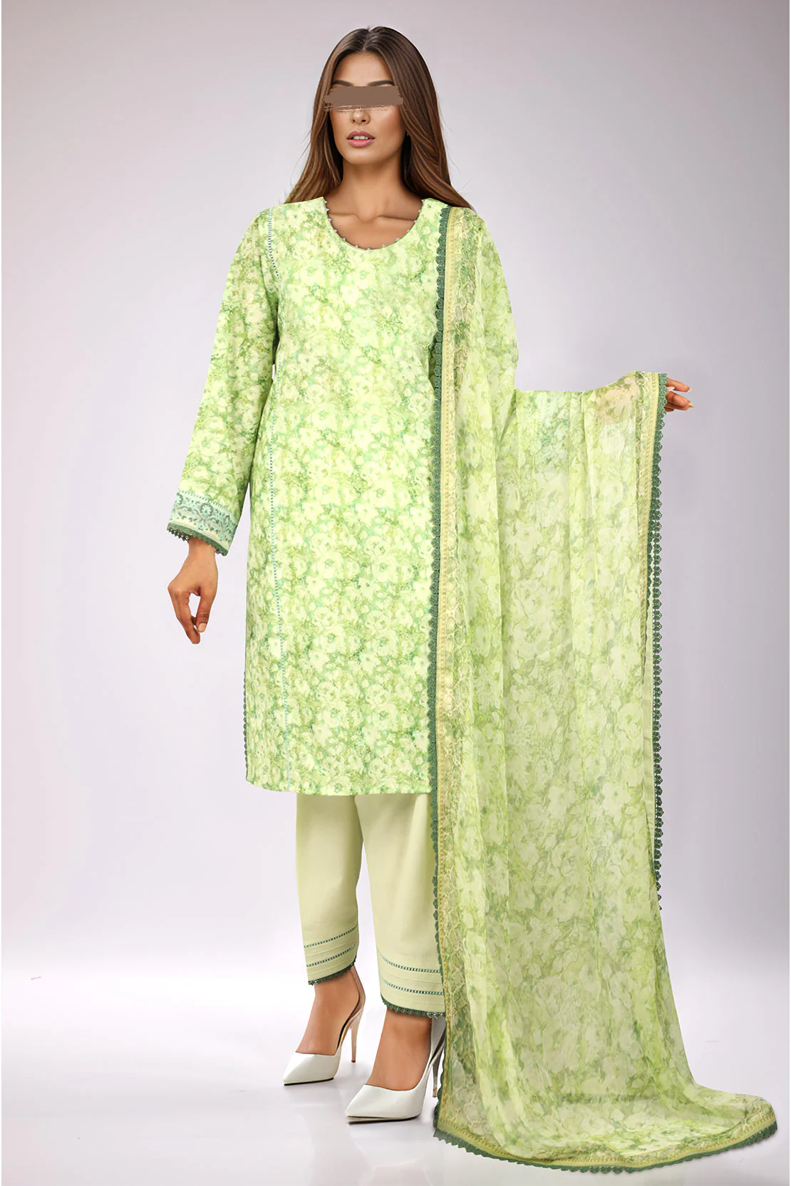 Unstitched Printed Lawn 2 Piece (Shirt/Dupatta) - Image 4