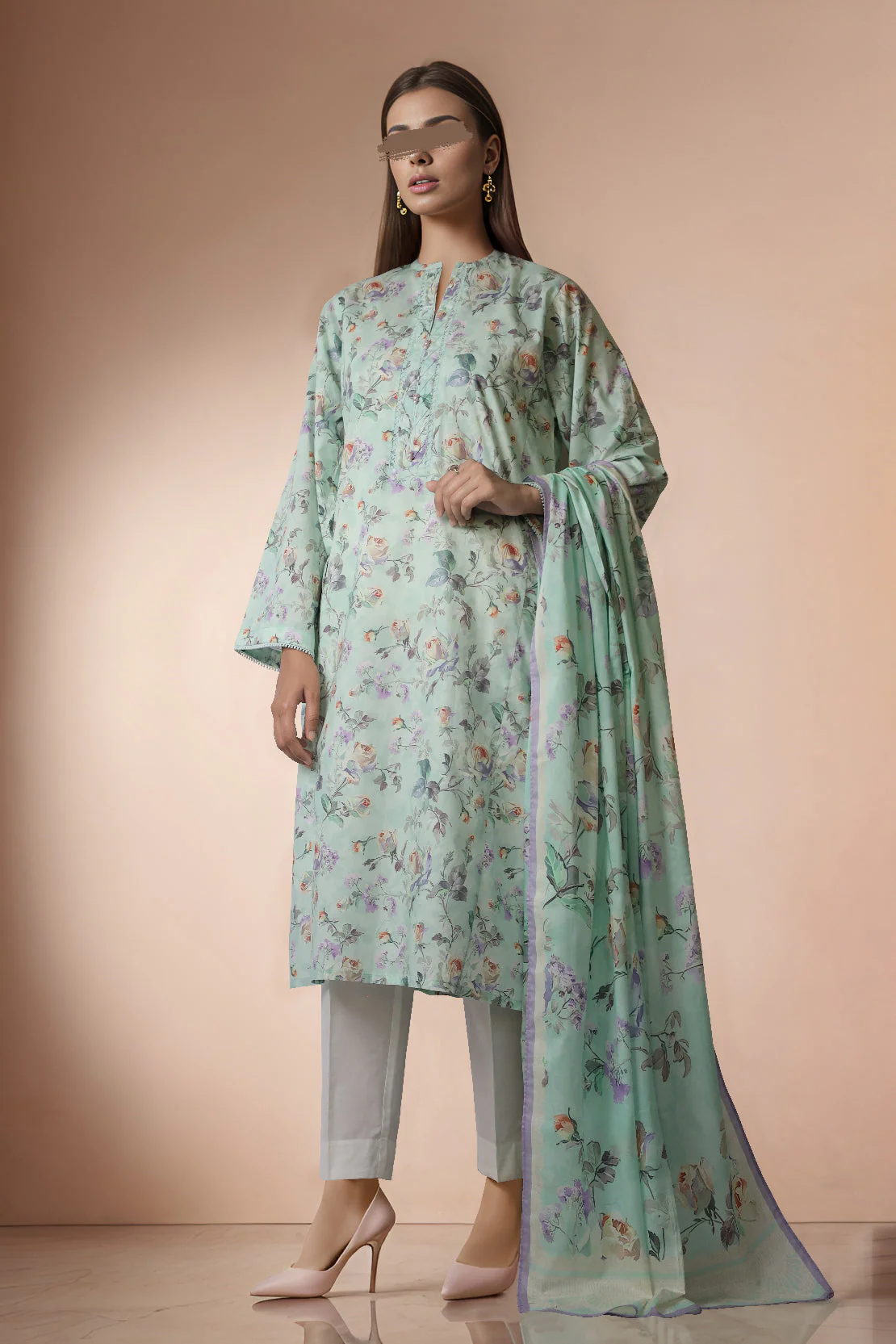 Unstitched Printed Lawn 2 Piece (Shirt/Dupatta)