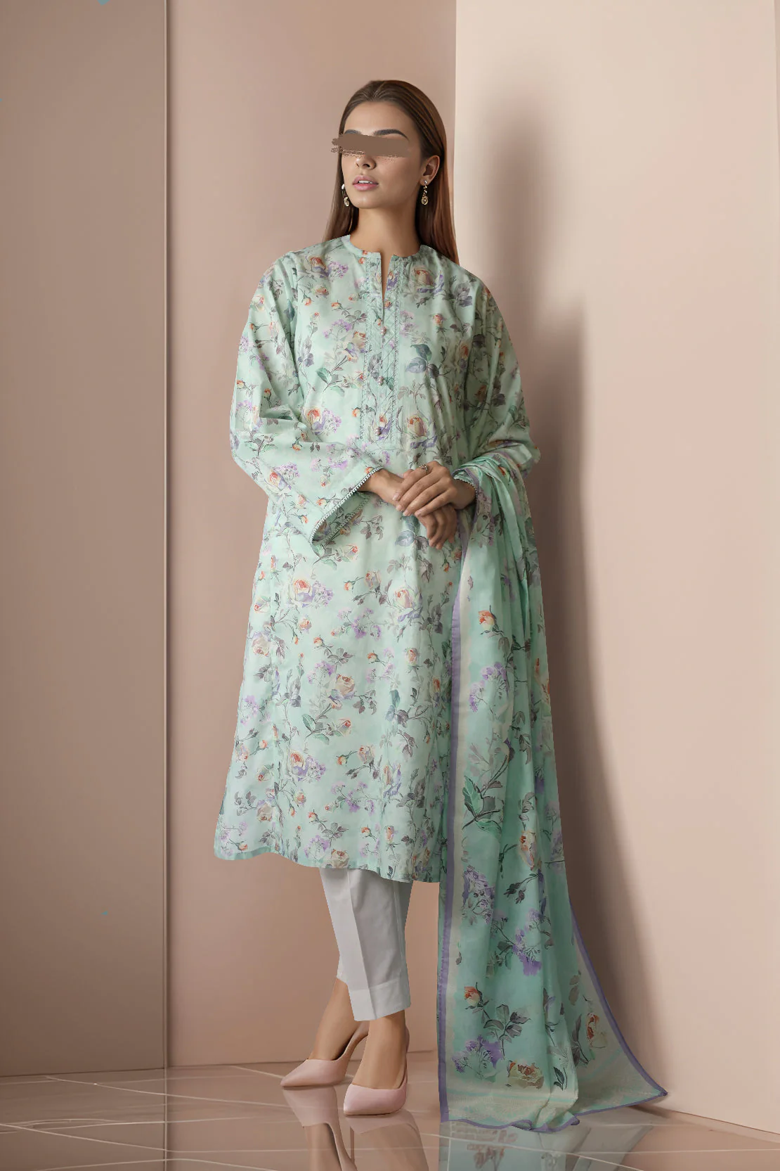 Unstitched Printed Lawn 2 Piece (Shirt/Dupatta) - Image 2