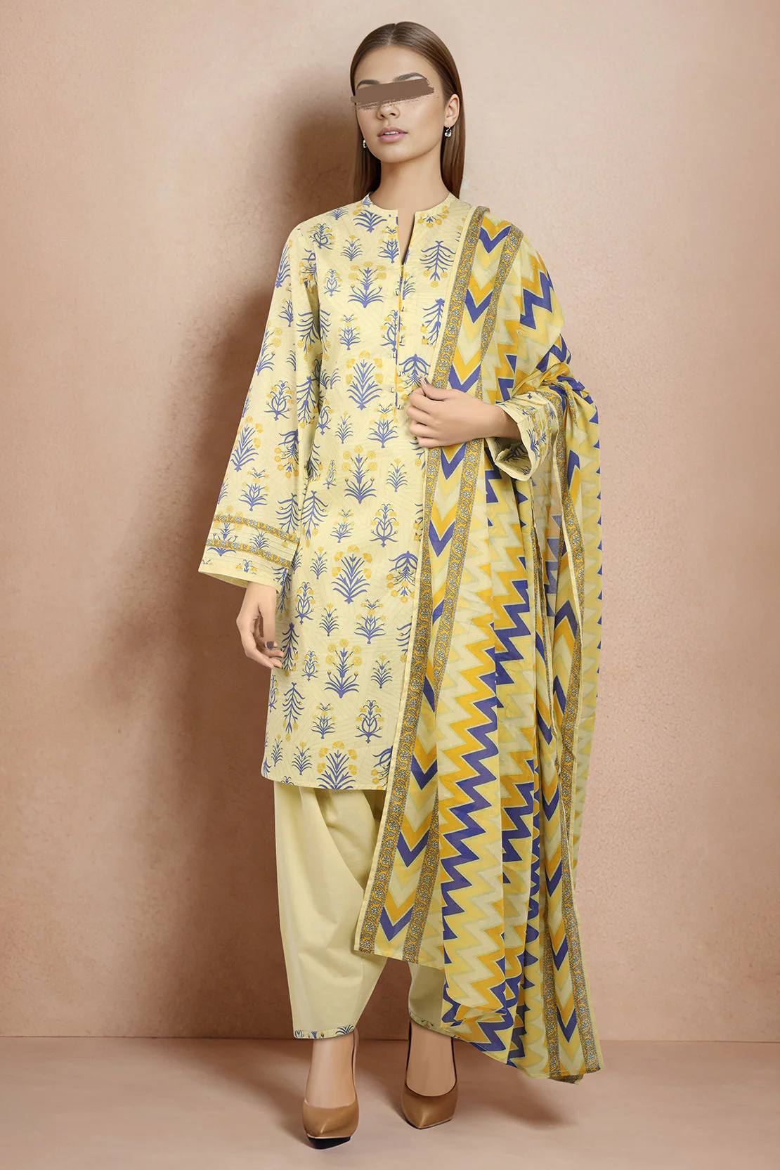 Unstitched Printed Lawn 2 Piece (Shirt/Dupatta)