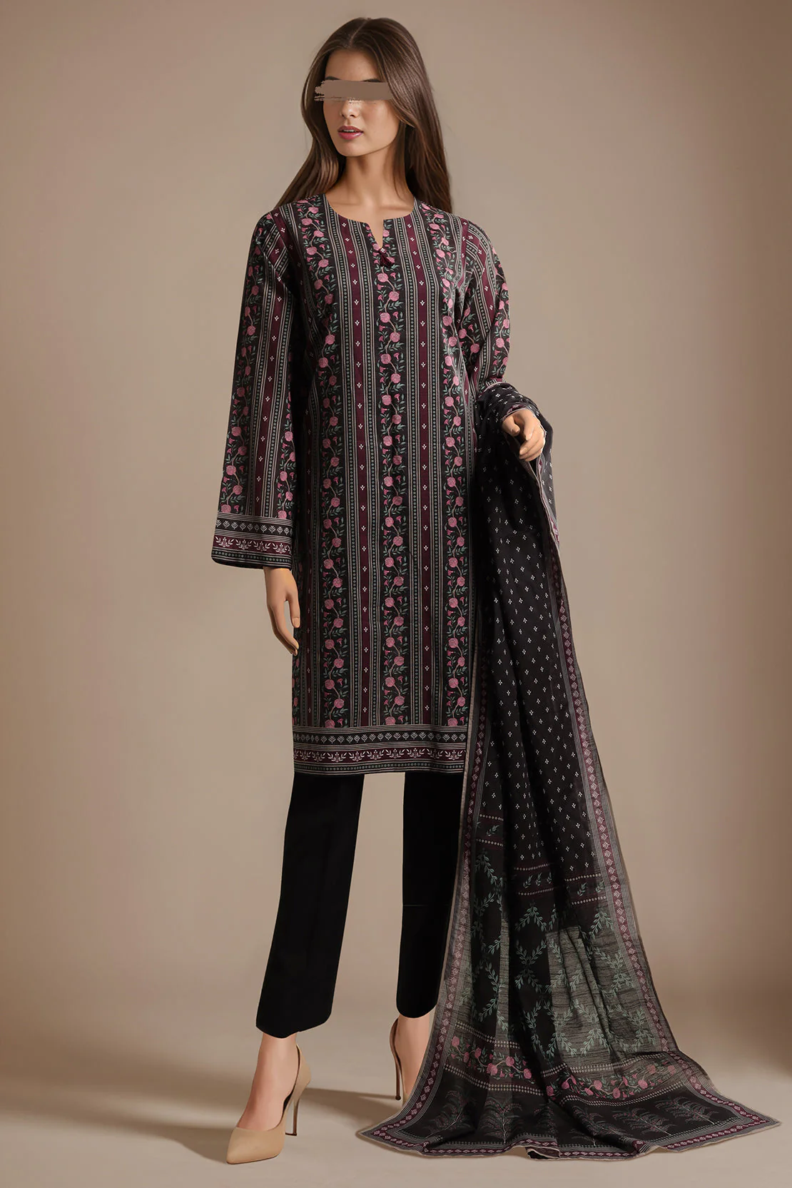 Unstitched Printed Lawn 2 Piece (Shirt/Dupatta)