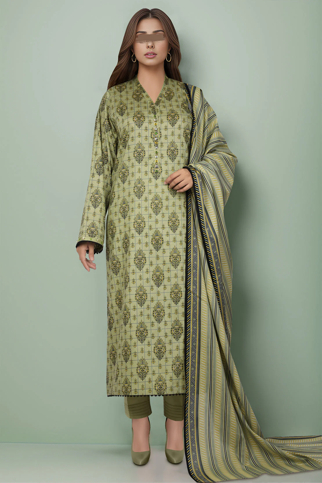 Unstitched Printed Lawn 2 Piece (Shirt/Dupatta)