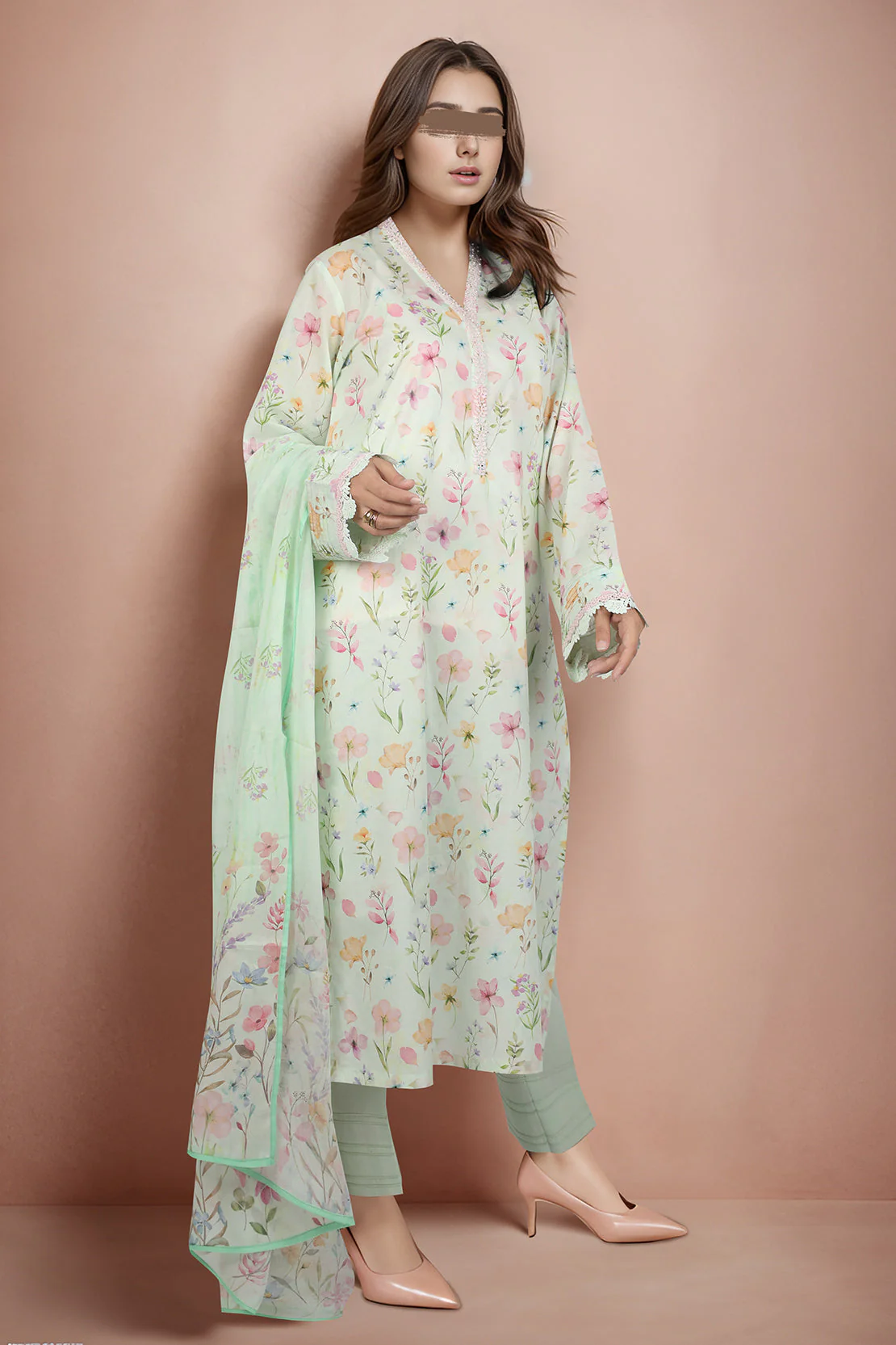 Unstitched Printed Lawn 2 Piece (Shirt/Dupatta) - Image 2