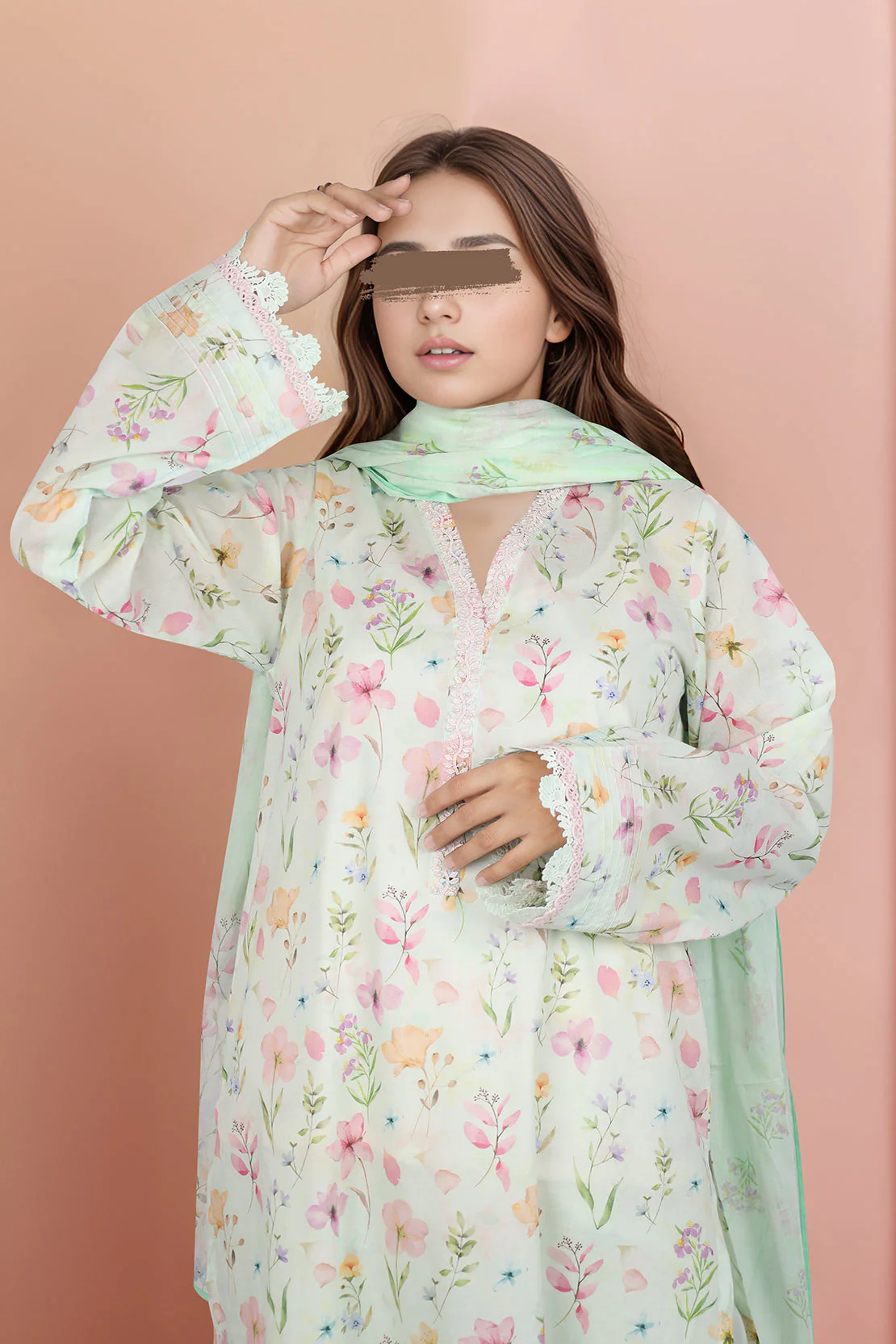 Unstitched Printed Lawn 2 Piece (Shirt/Dupatta) - Image 3