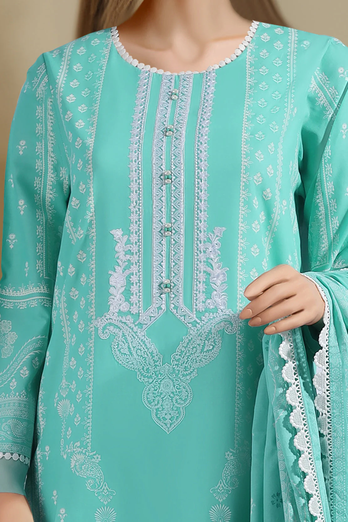 Unstitched Printed Lawn 2 Piece (Shirt/Dupatta)