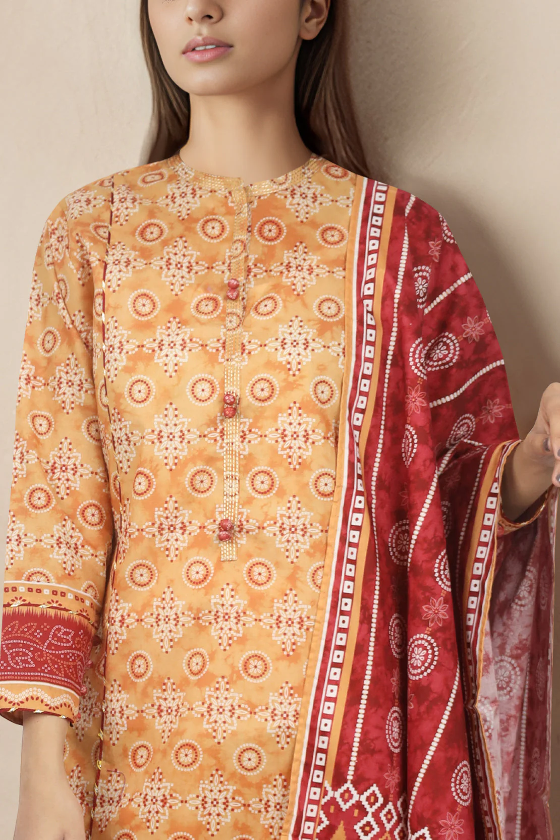 Unstitched Printed Lawn 2 Piece (Shirt/Dupatta)