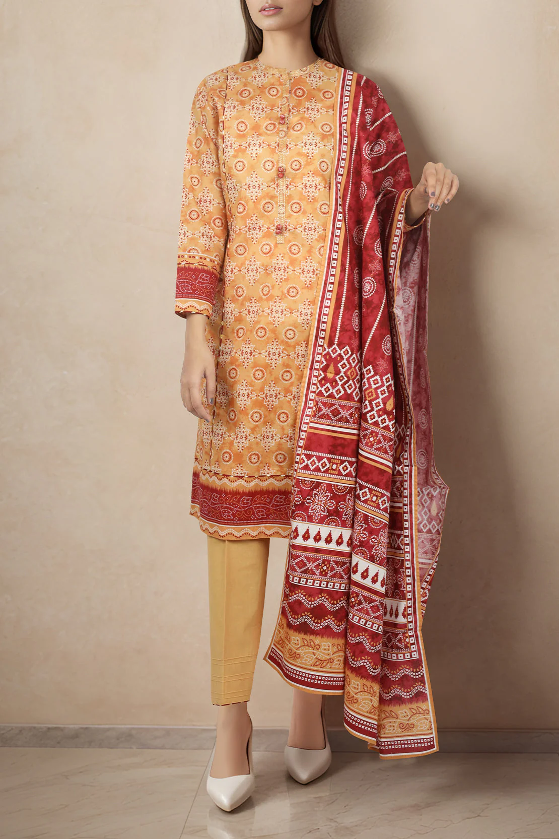 Unstitched Printed Lawn 2 Piece (Shirt/Dupatta) - Image 3