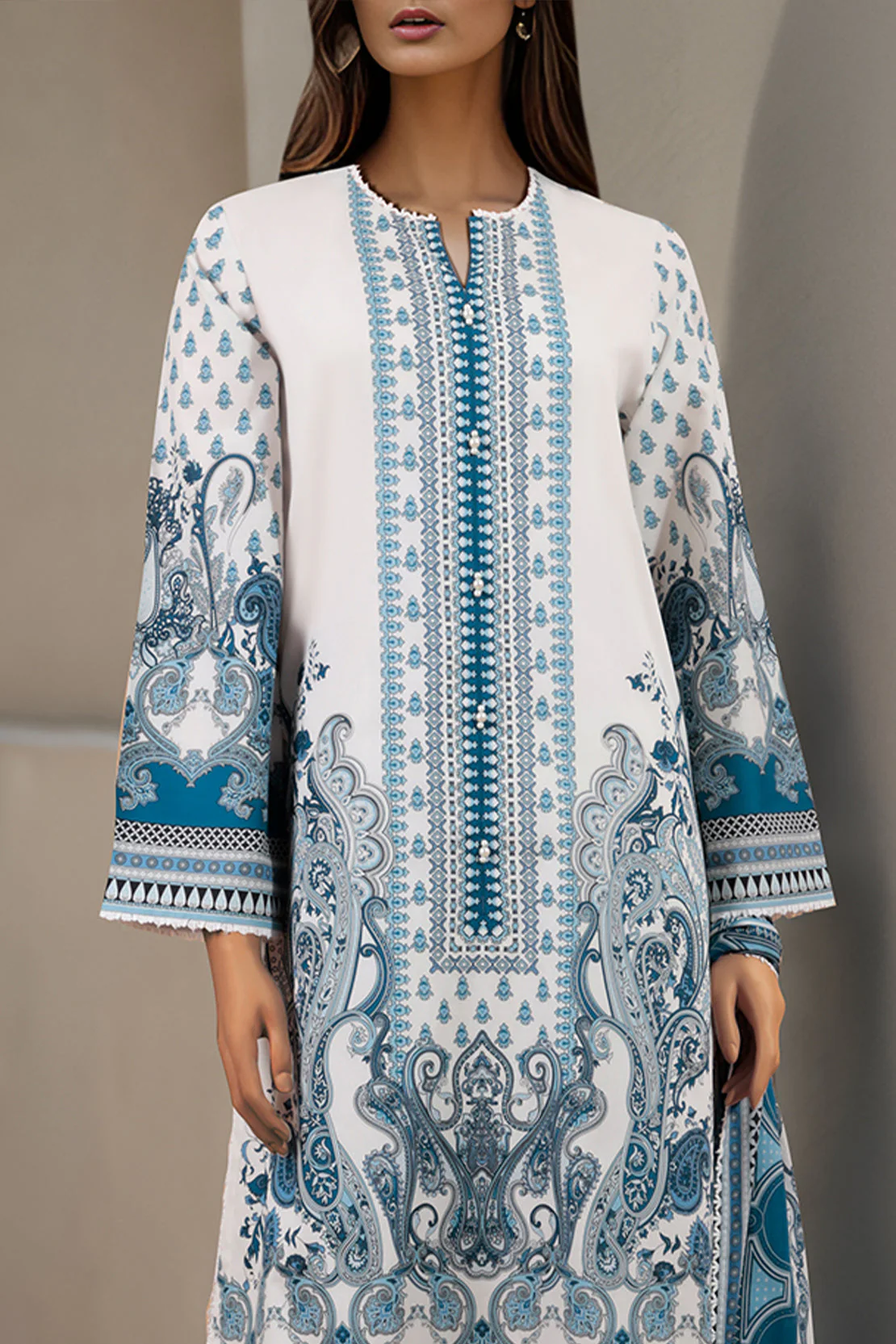 Unstitched Printed Lawn 2 Piece (Shirt/Dupatta)