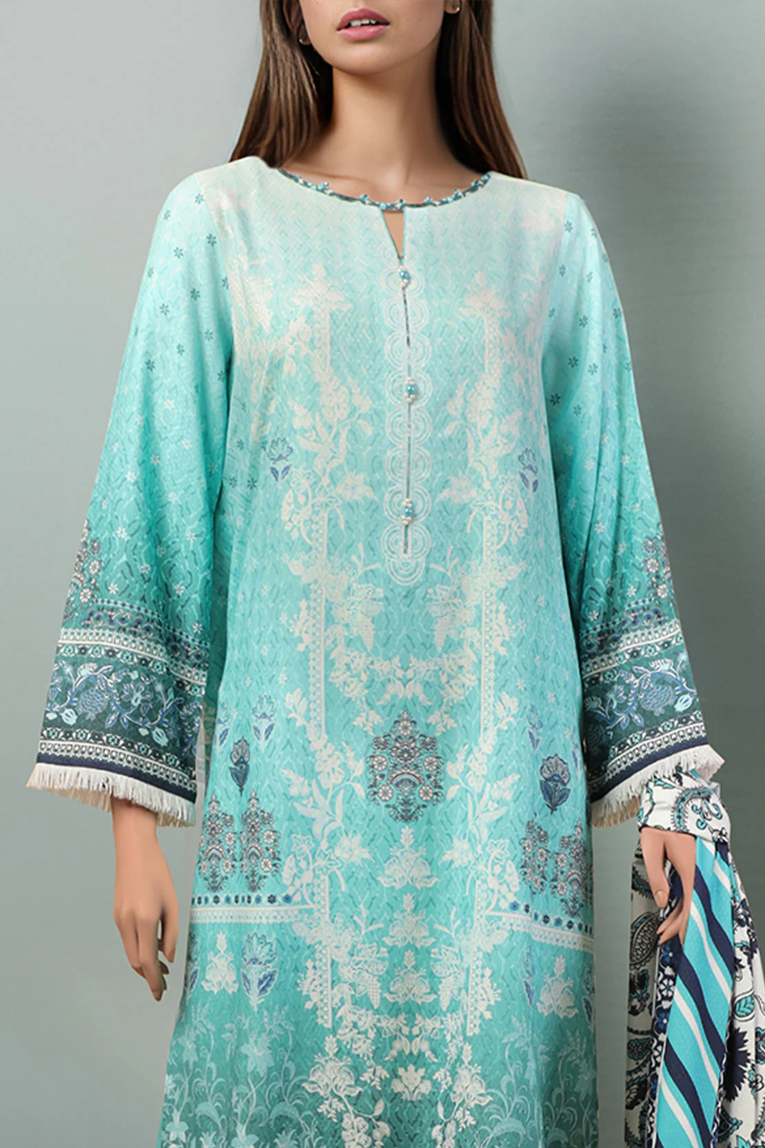 Unstitched Printed Lawn 2 Piece (Shirt/Dupatta)