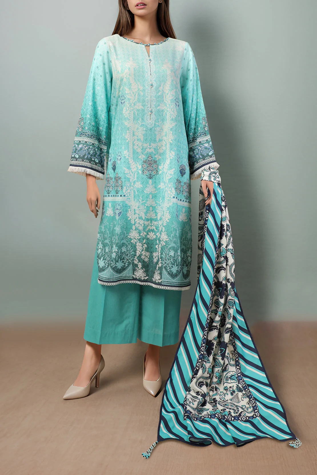 Unstitched Printed Lawn 2 Piece (Shirt/Dupatta) - Image 2