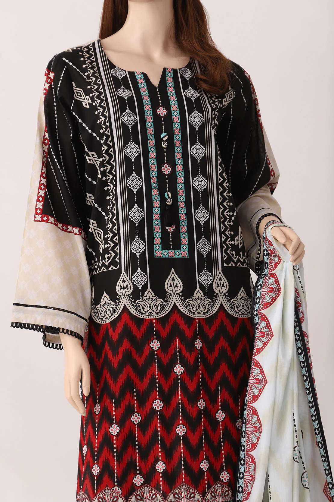 Unstitched Printed Lawn 2 Piece (Shirt/Dupatta) - Image 3