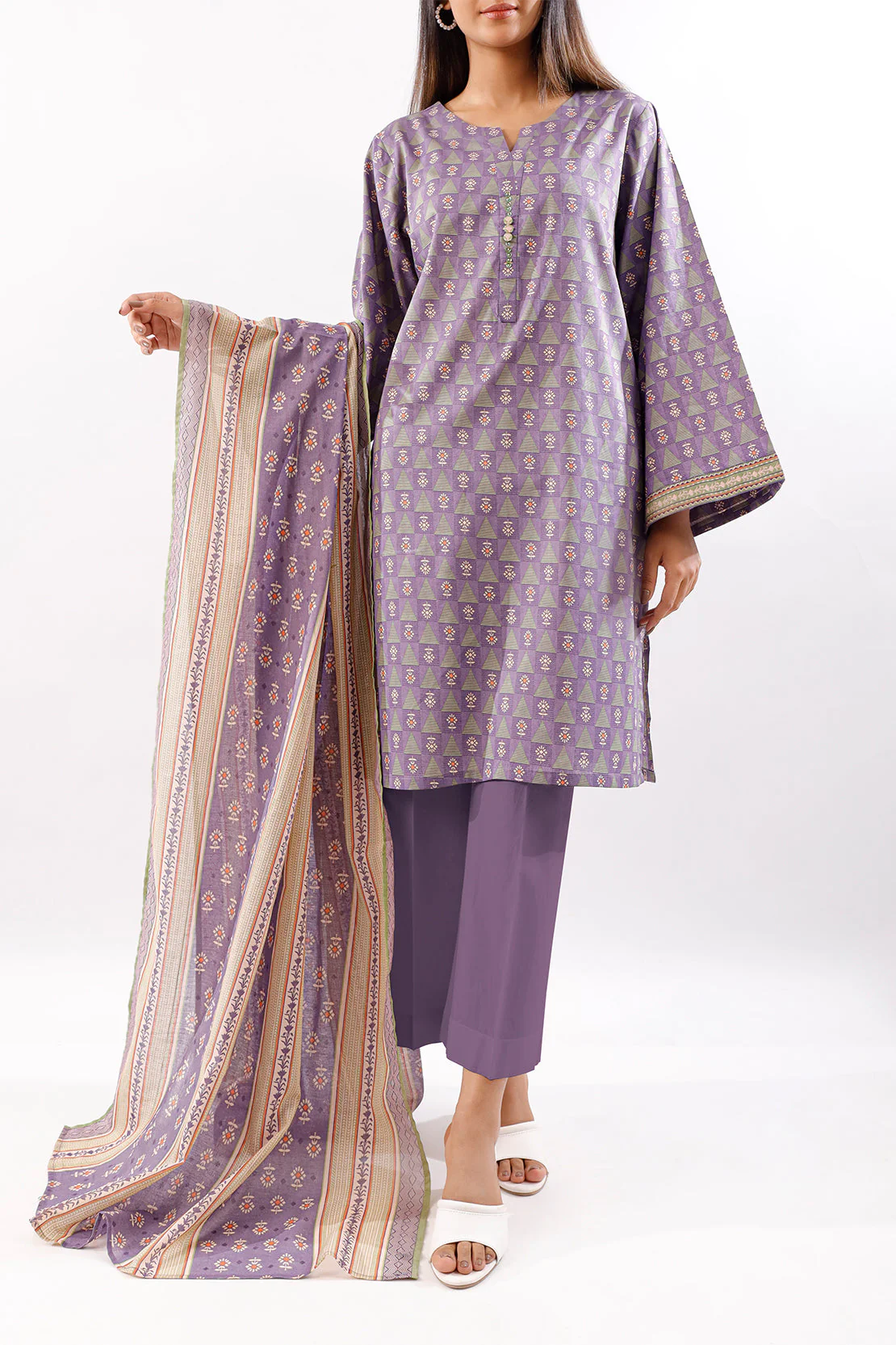 Unstitched Printed Lawn 2 Piece (Shirt/Dupatta) - Image 2