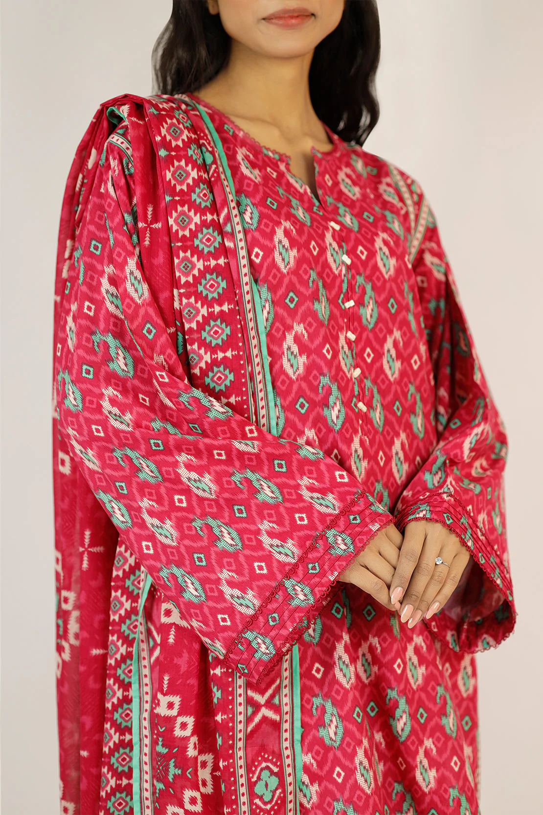 Unstitched Printed Lawn 2 Piece (Shirt/Dupatta) - Image 2